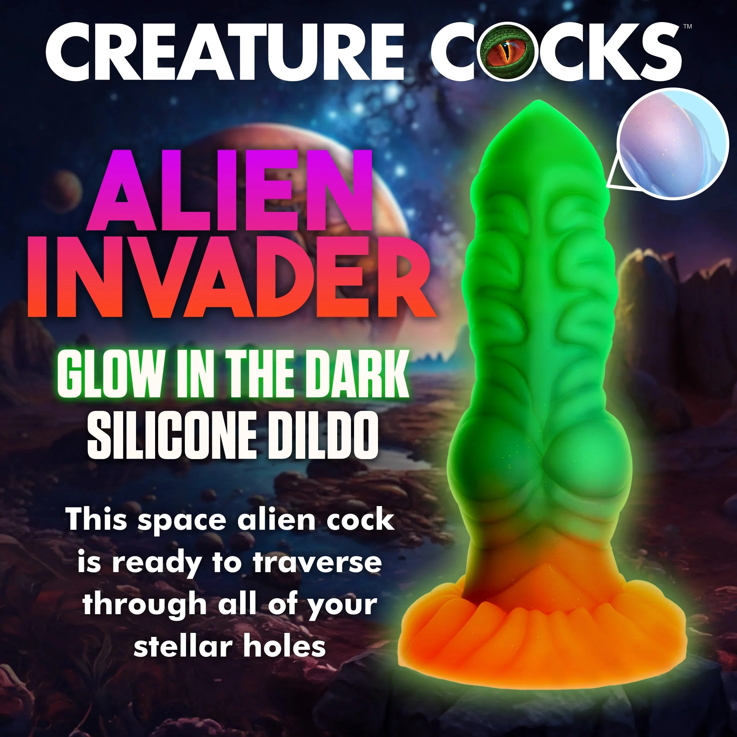 ALIEN INVADER GLOW-IN-THE-DARK DILDO - Image 3