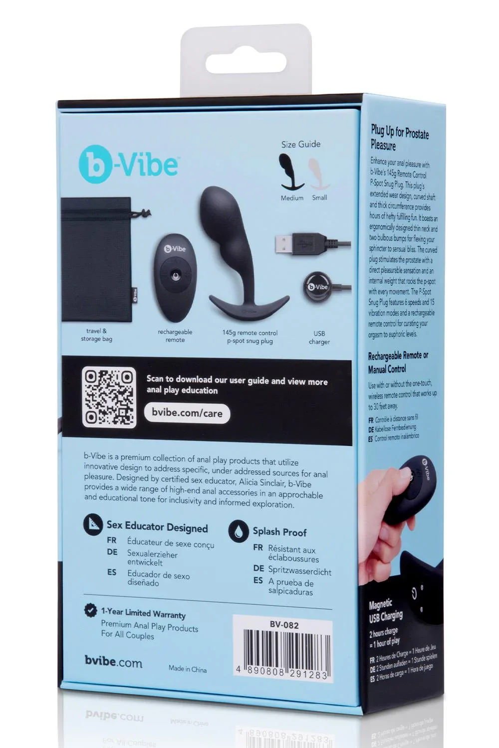 b-Vibe Remote Control P-Spot Snug Plug in Black - Image 15