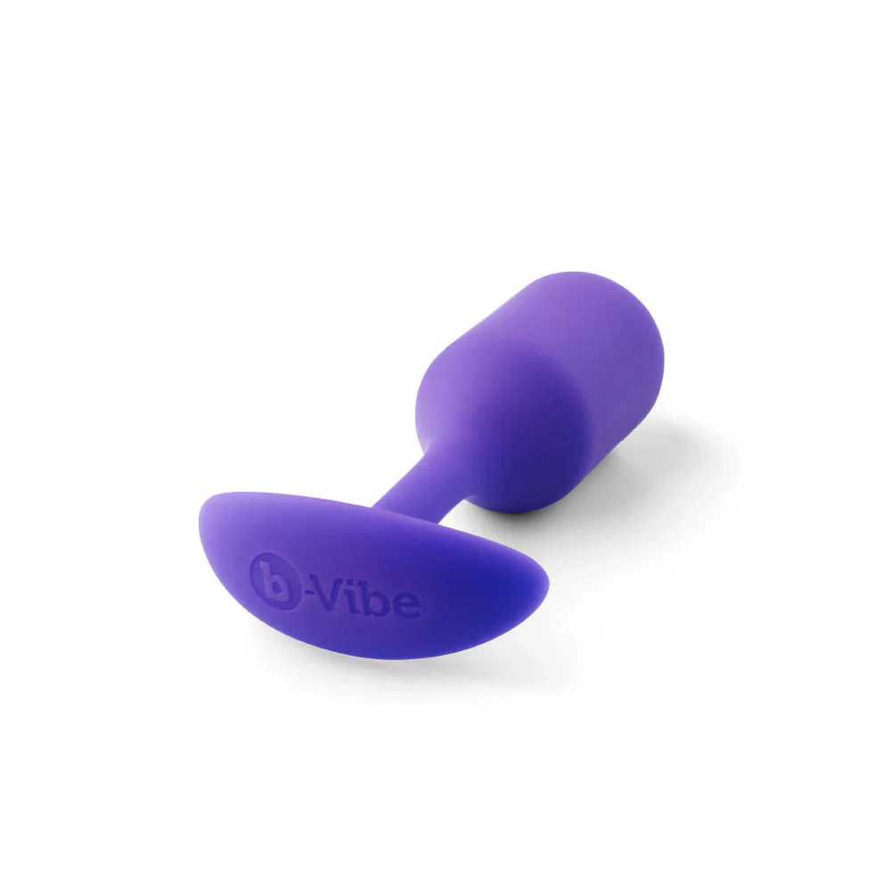 b-Vibe Snug Plug 2 Weighted Butt Plug in Purple - Image 3