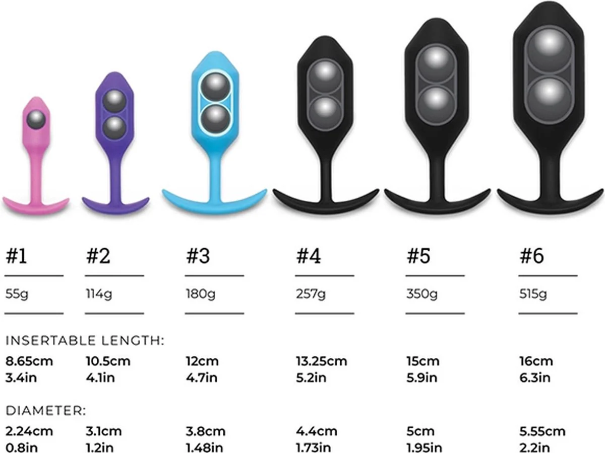 b-Vibe Snug Plug 6 Weighted - Black - Image 4