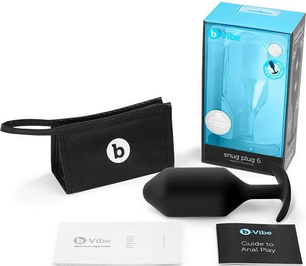 b-Vibe Snug Plug 6 Weighted - Black - Image 5