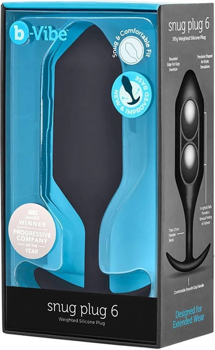 b-Vibe Snug Plug 6 Weighted - Black - Image 6