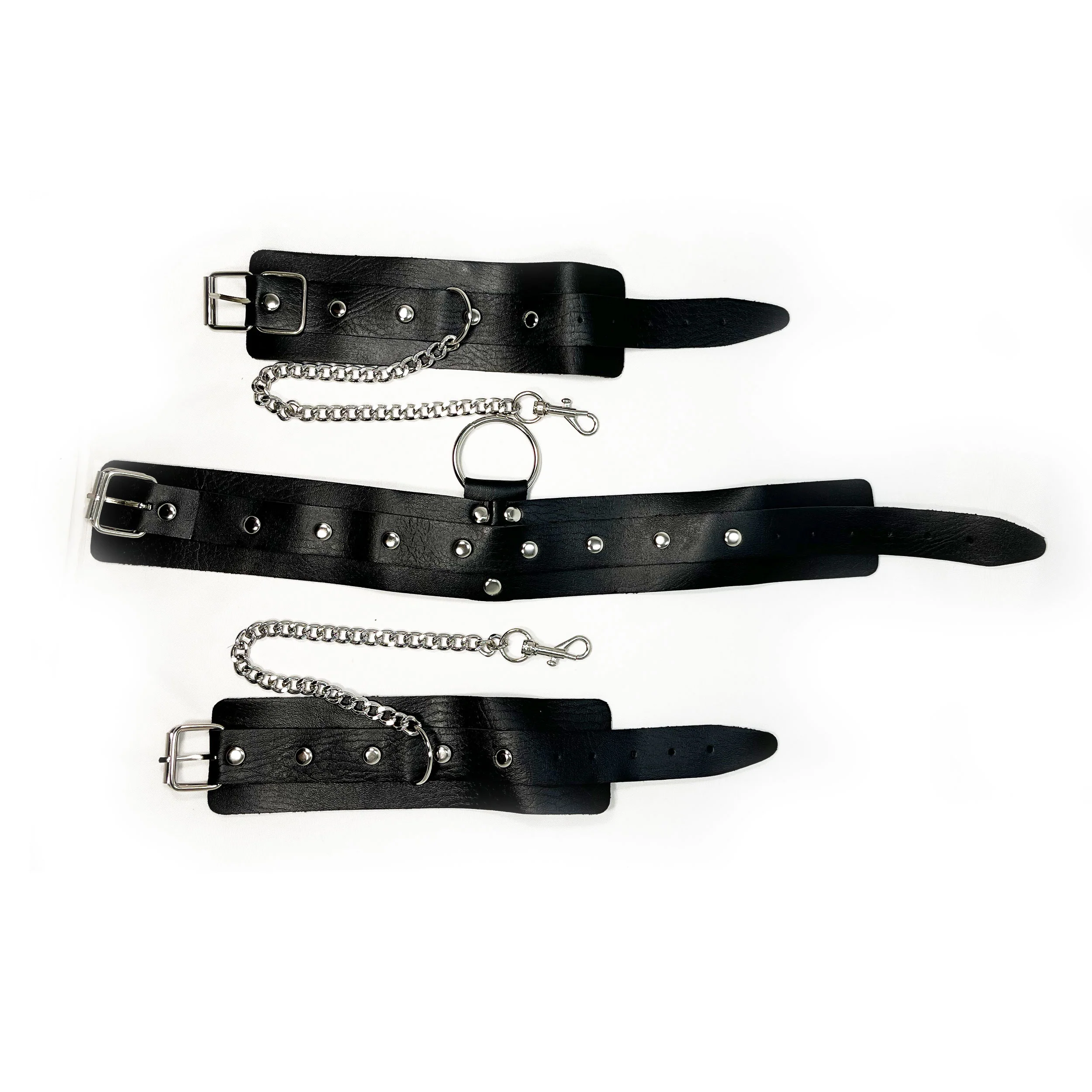 BONDAGE COLLAR WITH WRIST RESTRAINTS - Black - Image 3