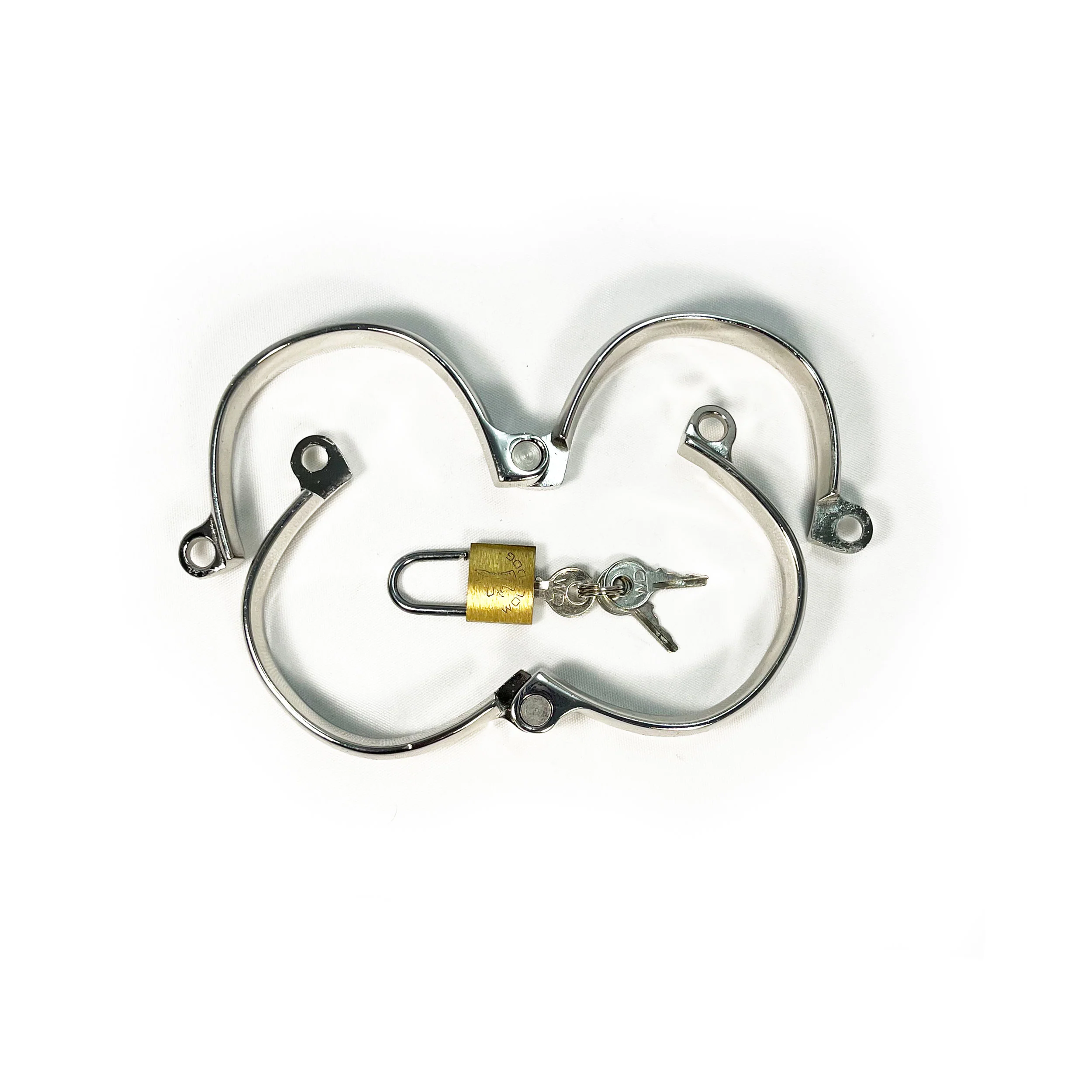 BONDAGE METAL SHACKLE LOCKABLE FEMALE WRIST RESTRAINTS FOR FETISH KINK PLAY - Large - Image 2