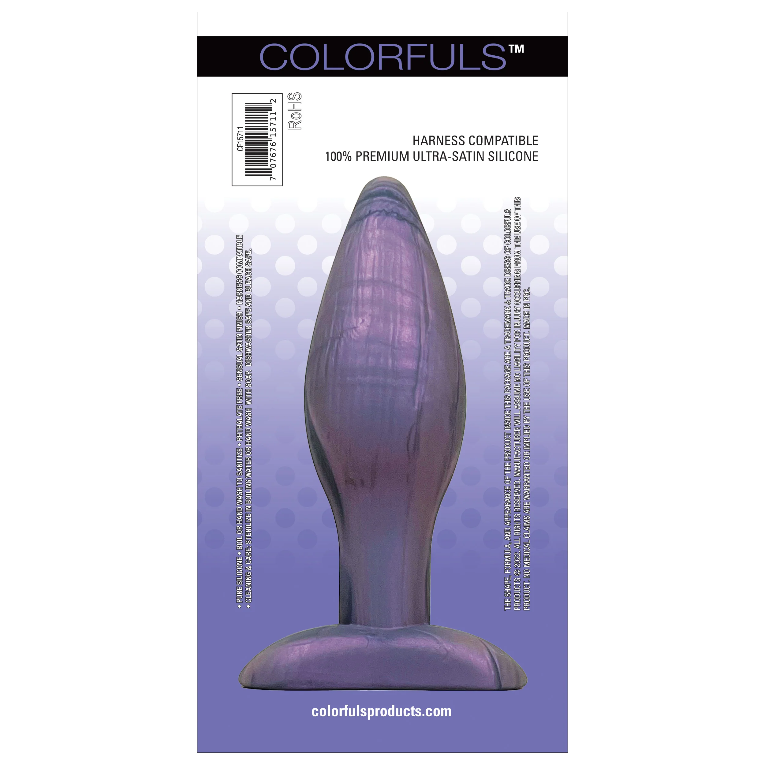 Colorfuls Shades of Silk Large Purple Butt Plug - Image 4
