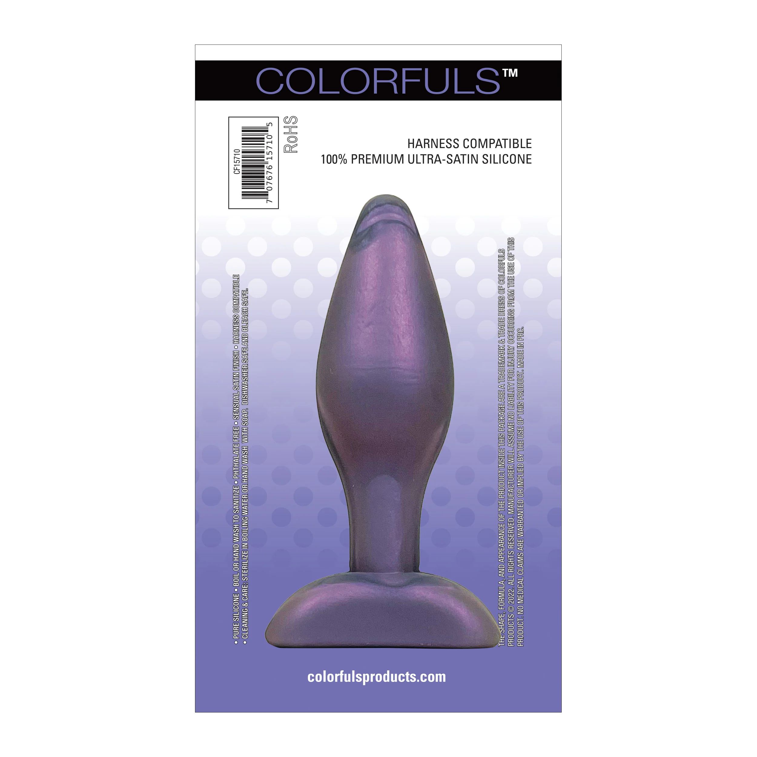 Colorfuls Shades of Silk Medium Purple Butt Plug - Image 3