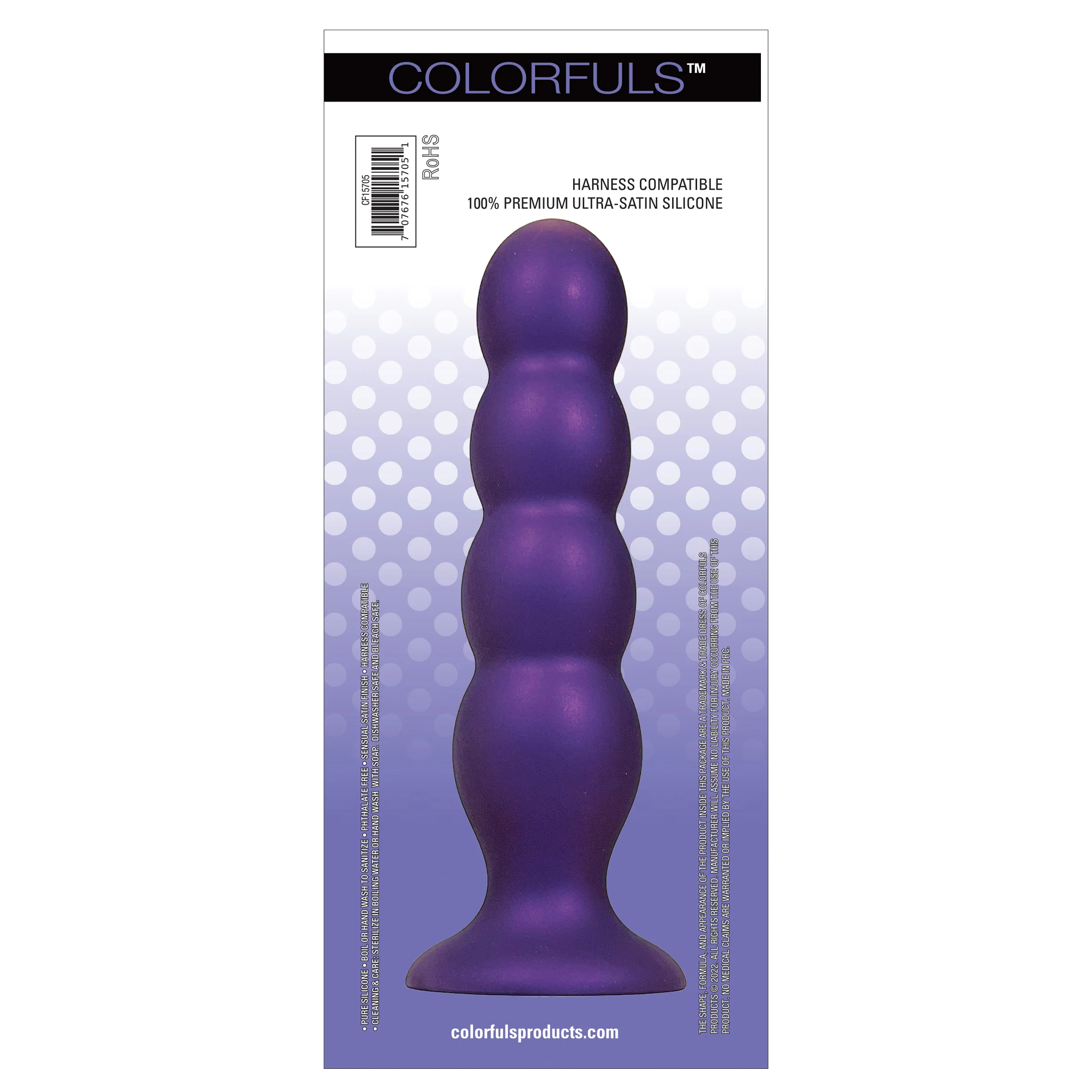 Colorfuls Shades of Silk Purple Quad-Ball Plug - Image 2