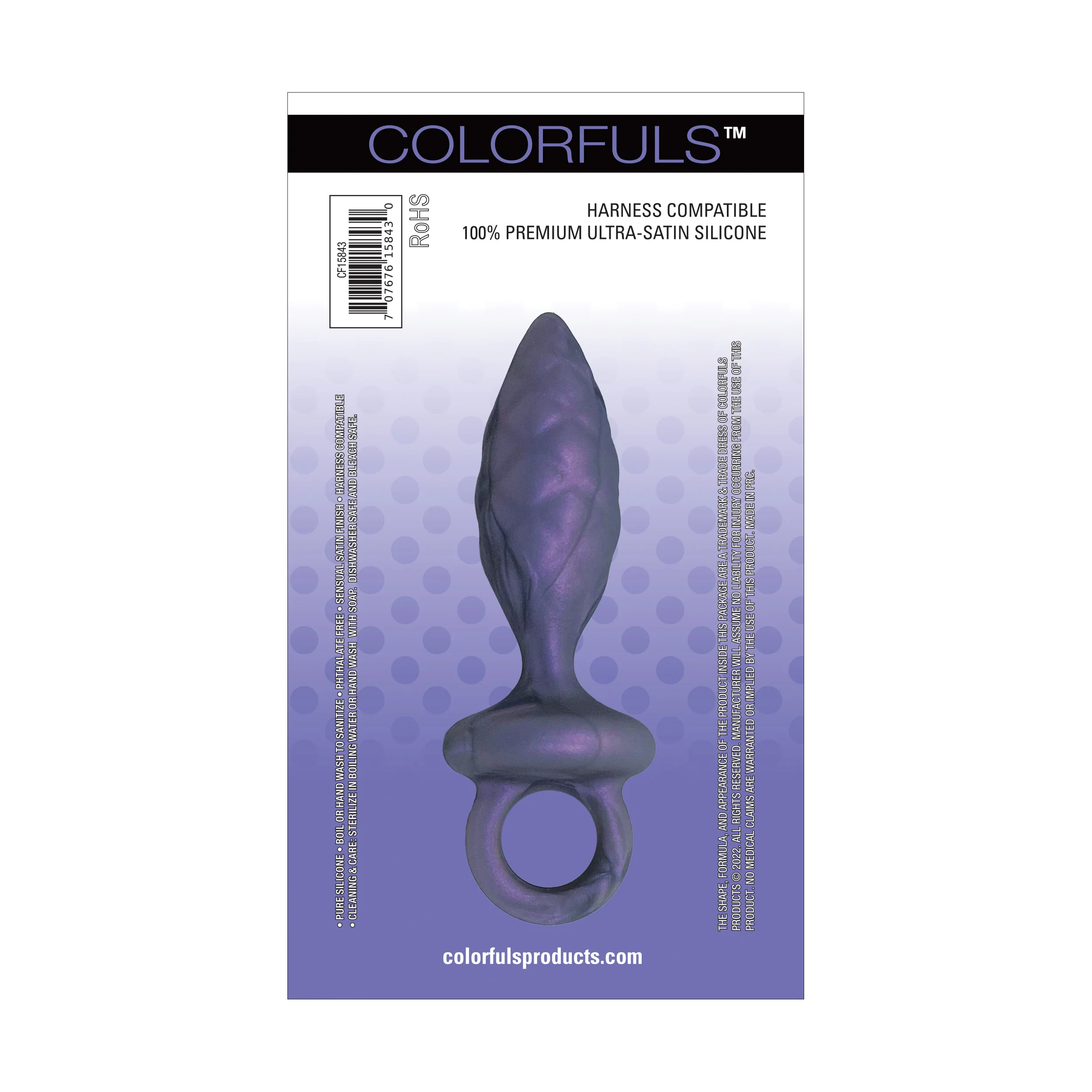 Colorfuls Shade of Silk Textured Purple Butt Plug - Image 2