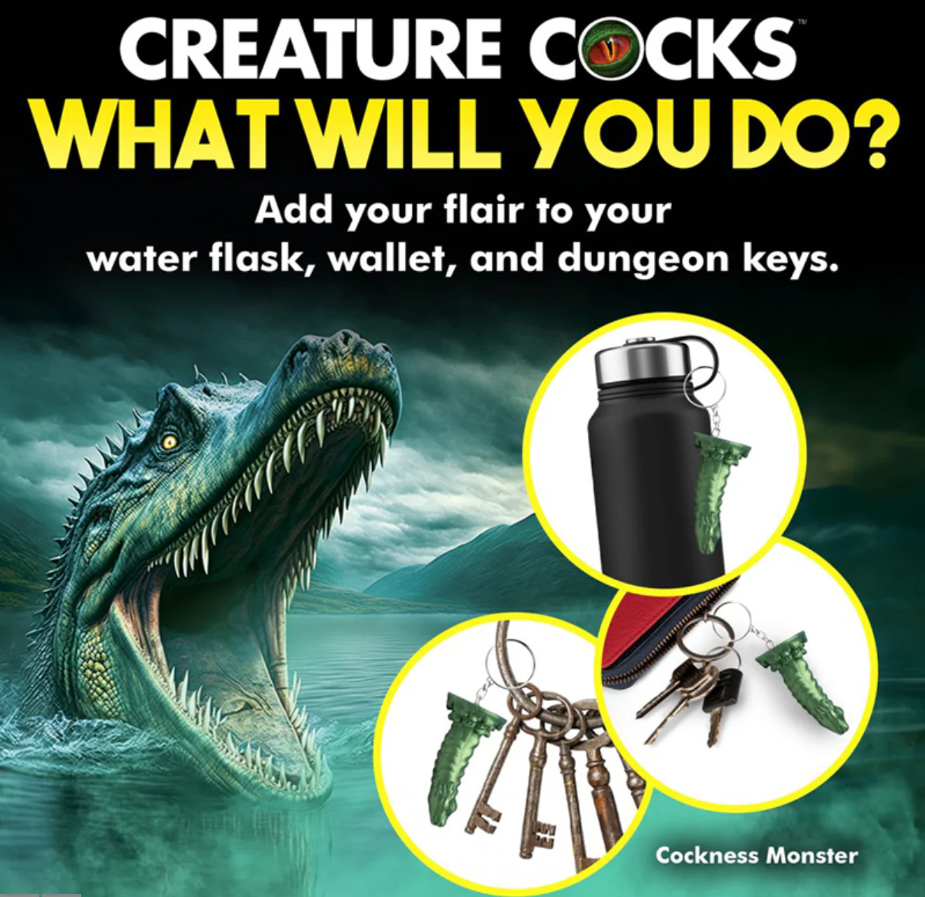 THE CREATURE COCKS COCKNESS MONSTER KEYCHAIN - Image 3