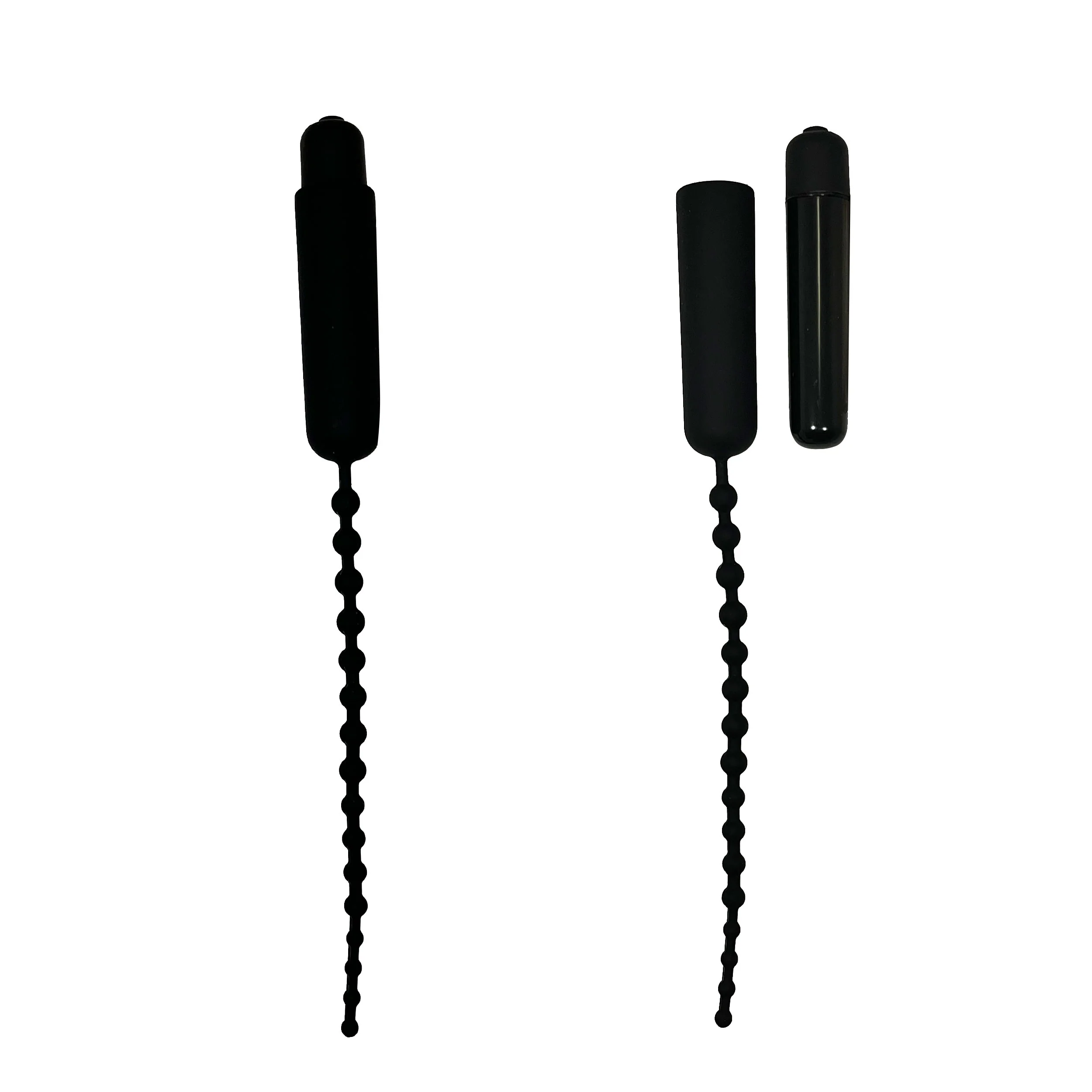Dark Rod Vibrating Beaded Silicone Sound - Image 2