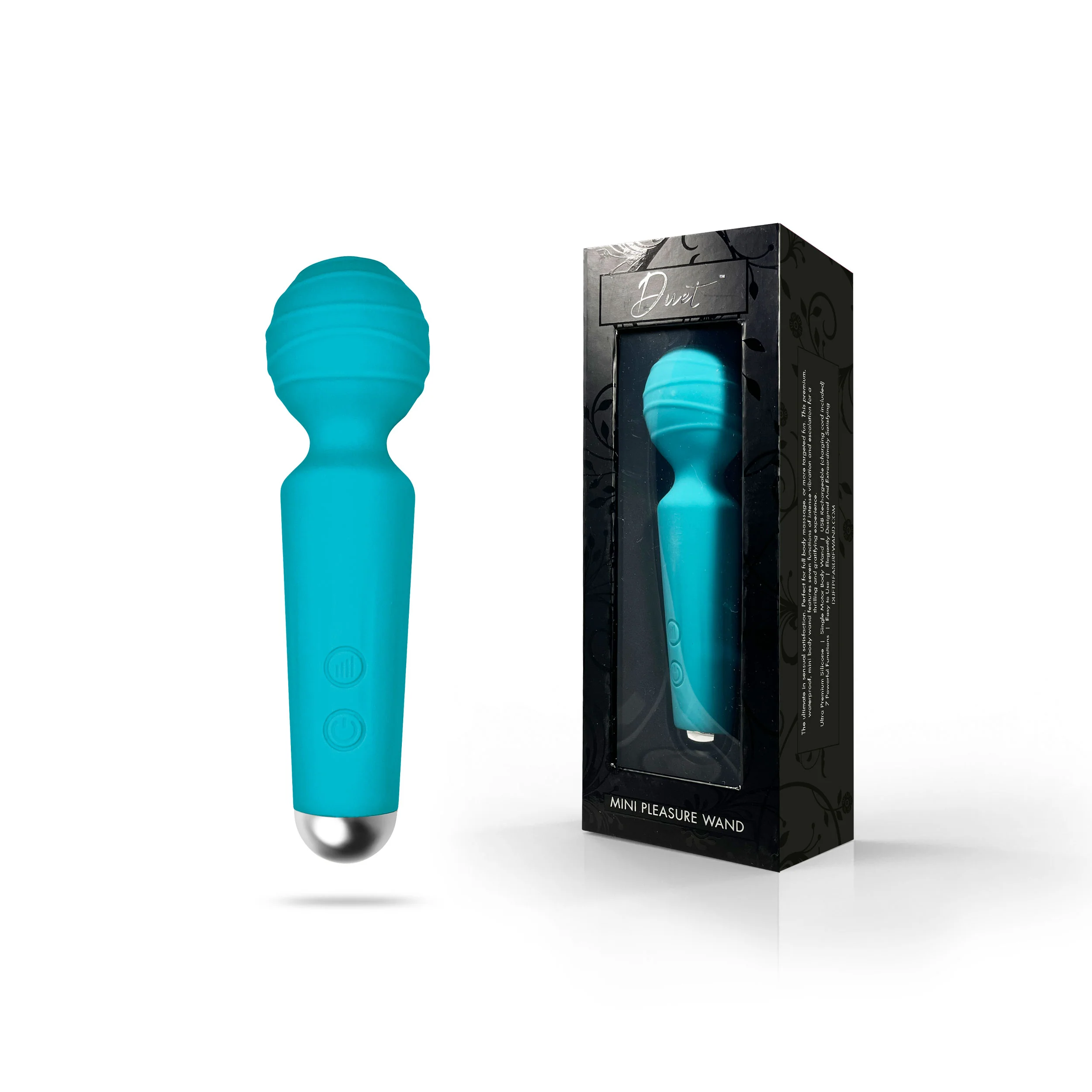 Duet Teal Mini Pleasure Wand Vibrating Massager - Image 8