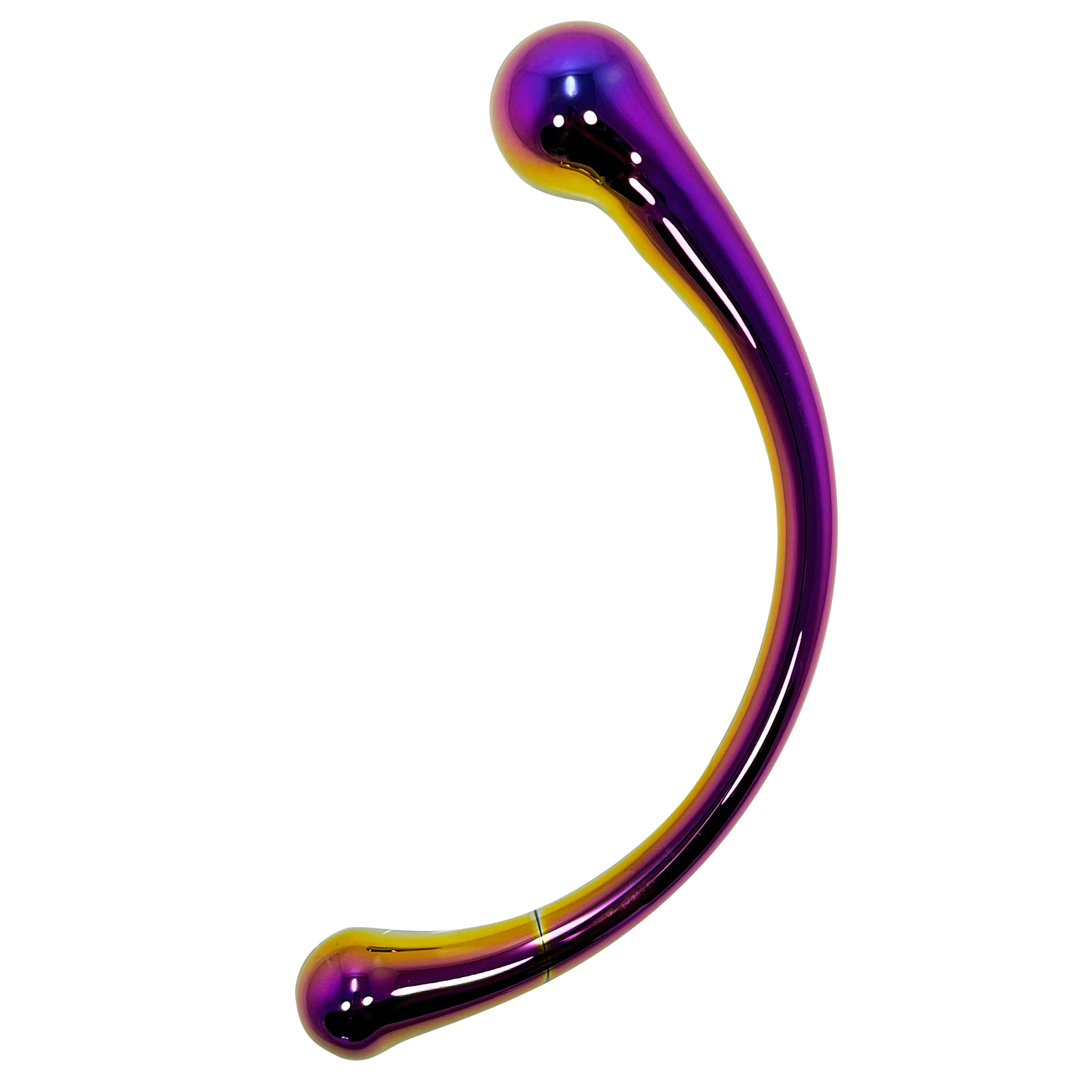 Fetish Pleasure Play Iridescent Glass Double-Ended Wand - Image 2
