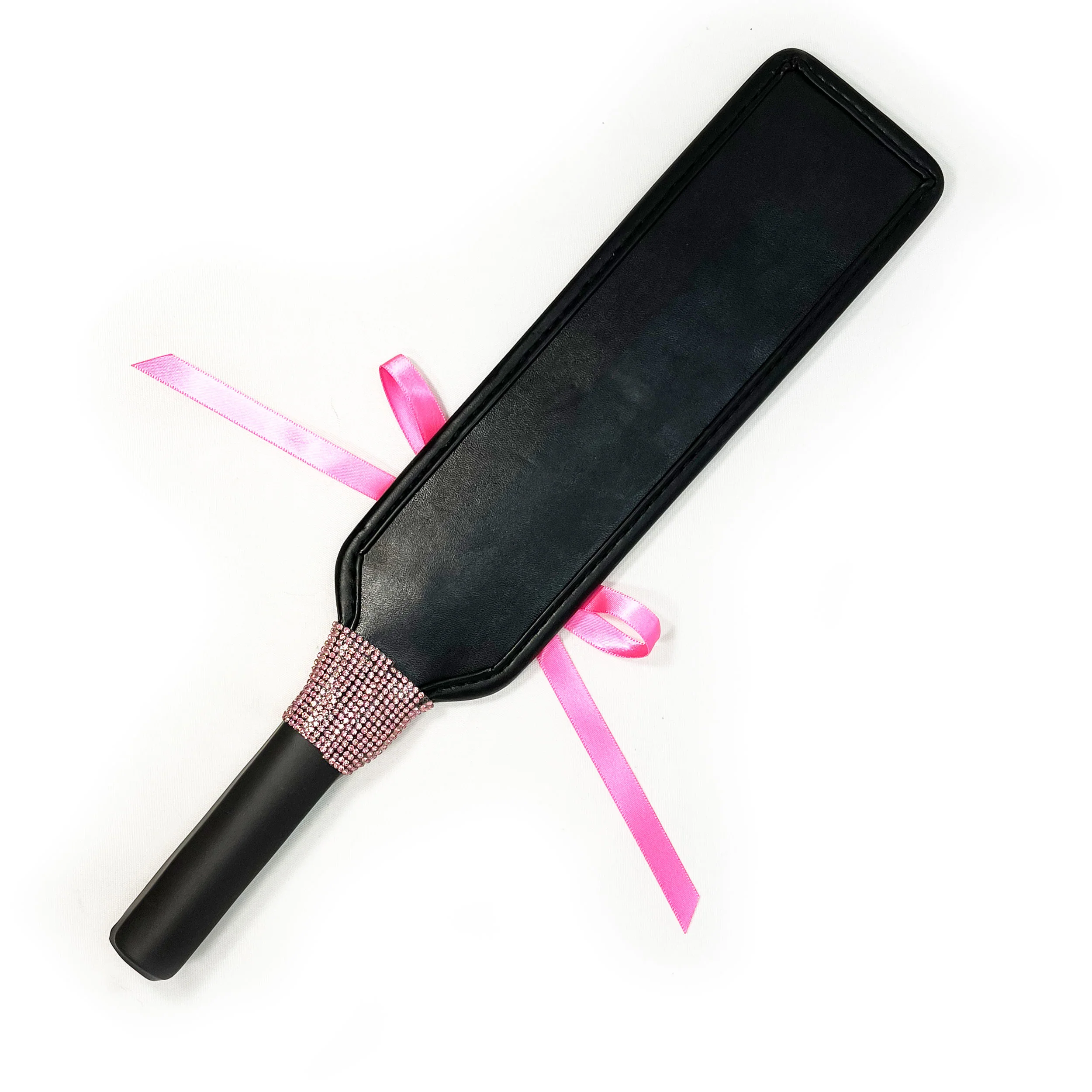 Fetish Pleasure Play Knotted Paddle With Pink Ribbon - Image 2