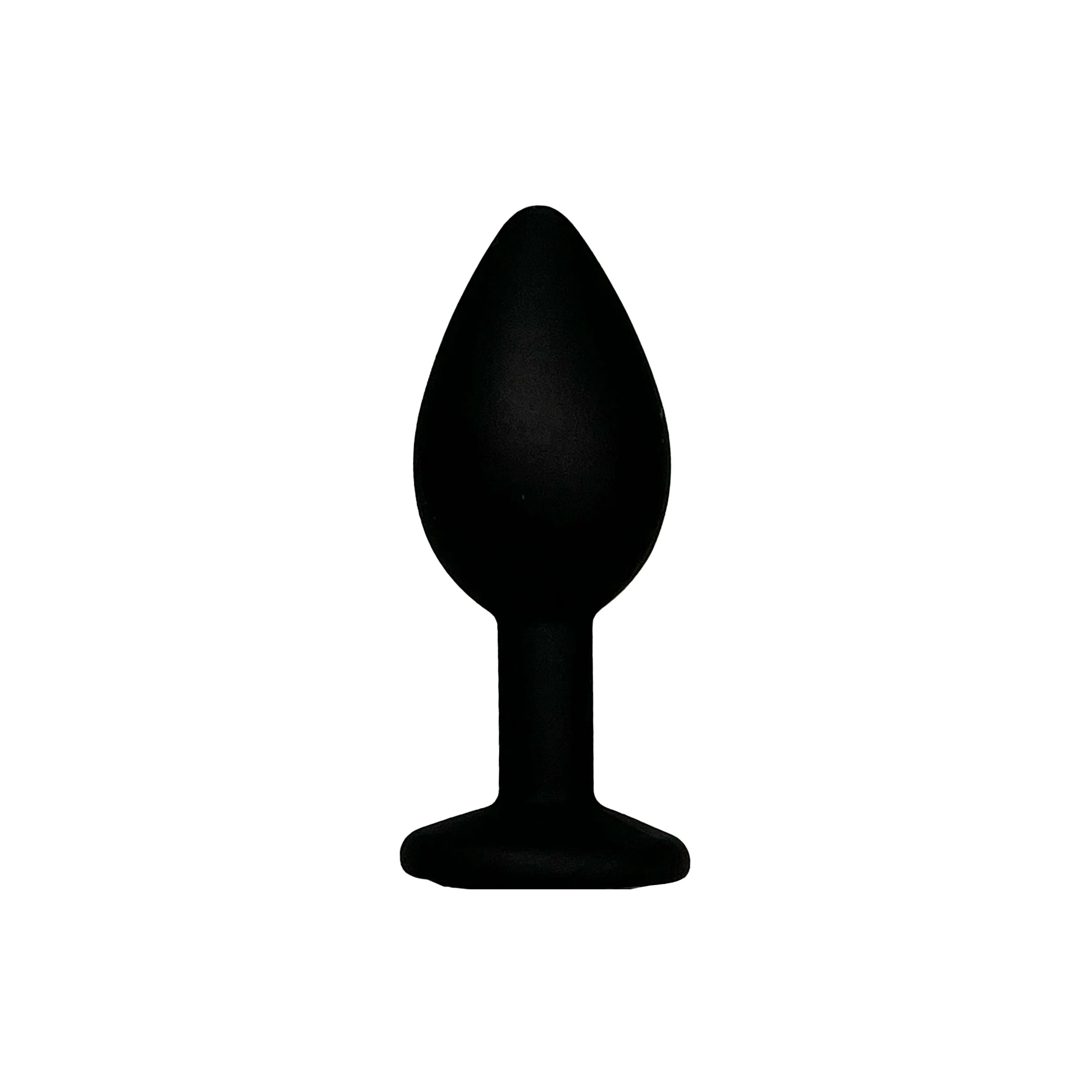 FETISH PLEASURE PLAY SILICONE BLACK ANAL PLUG WITH LIGHT PURPLE JEWELED BASE - Small