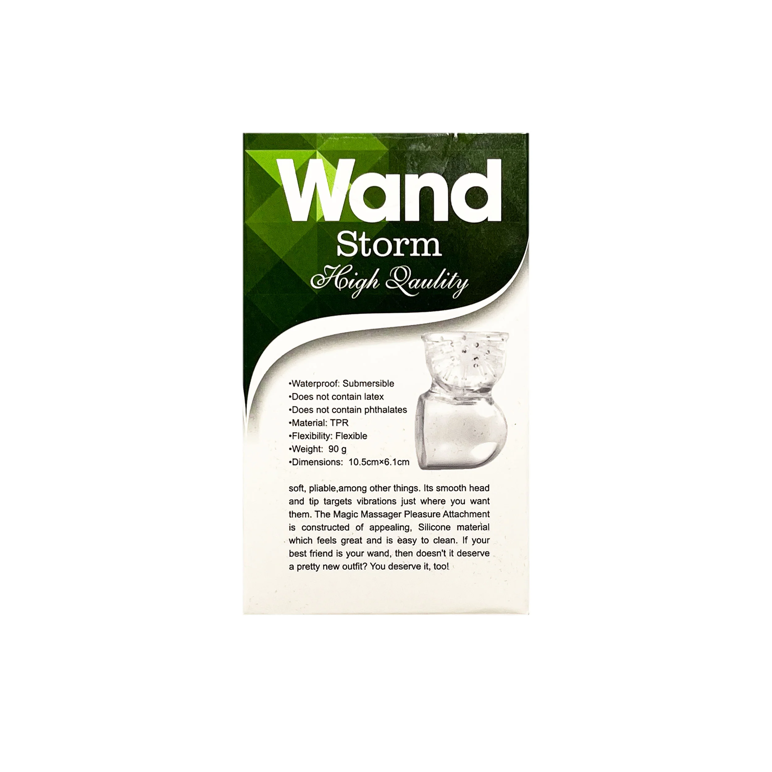 Fetish Pleasure Play Vibrator Attachment Storm Head Tip - Clear - Image 3