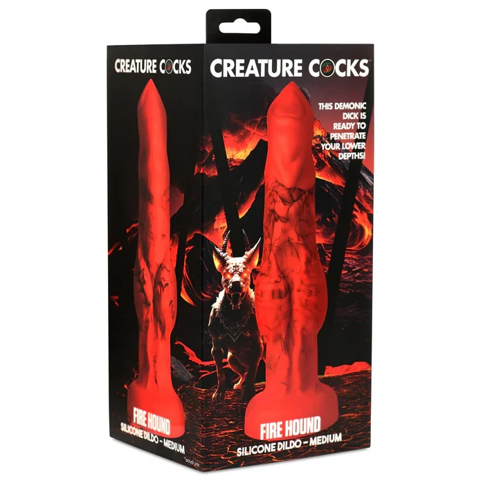 FIRE HOUND RED SILICONE DILDO - MEDIUM - Image 10