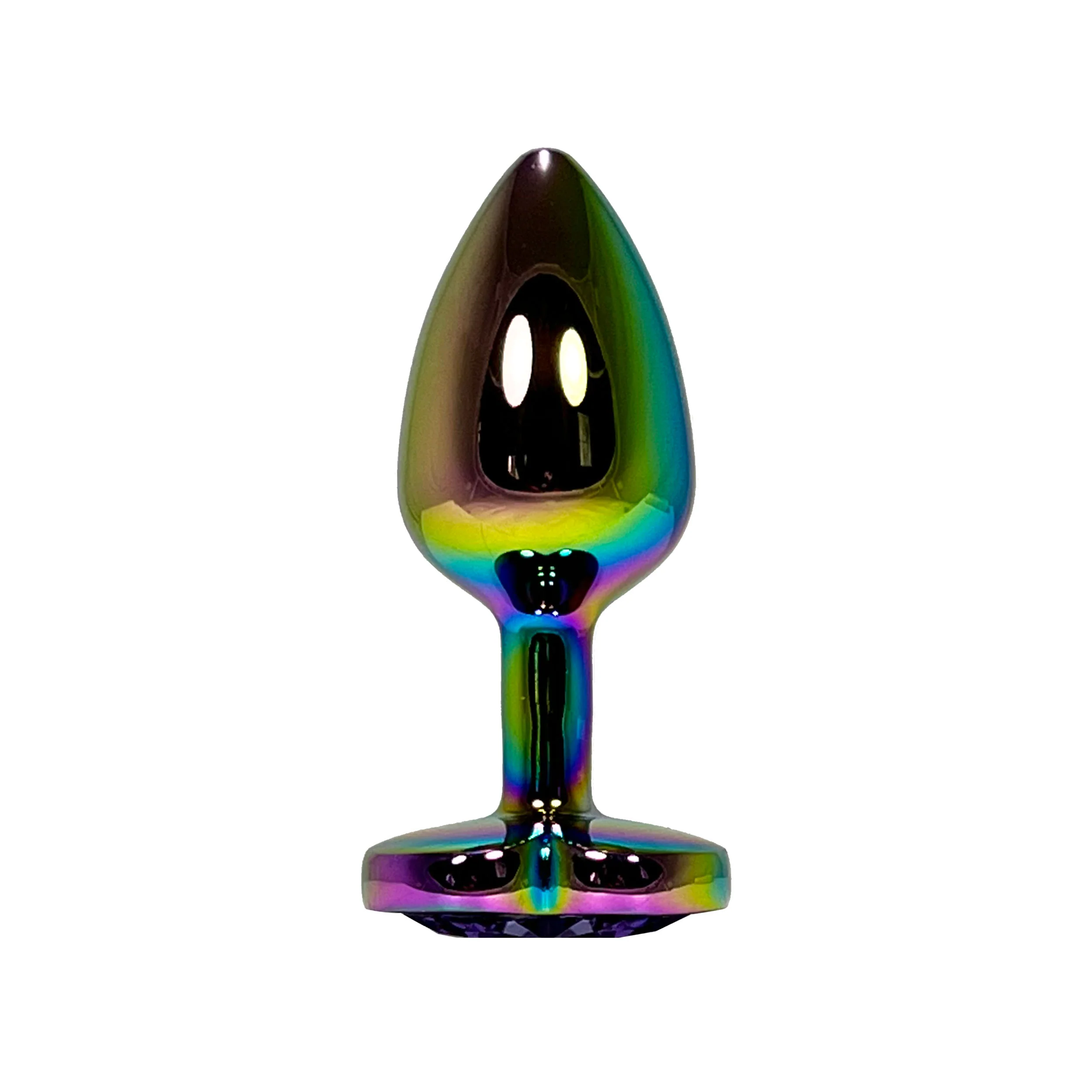 Fetish Pleasure Play Small Heart Plug w/Purple Jewel - Image 2