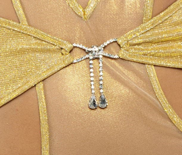 Gold Gilded Beauty Sparkle Teddy - Plus OS - Image 2