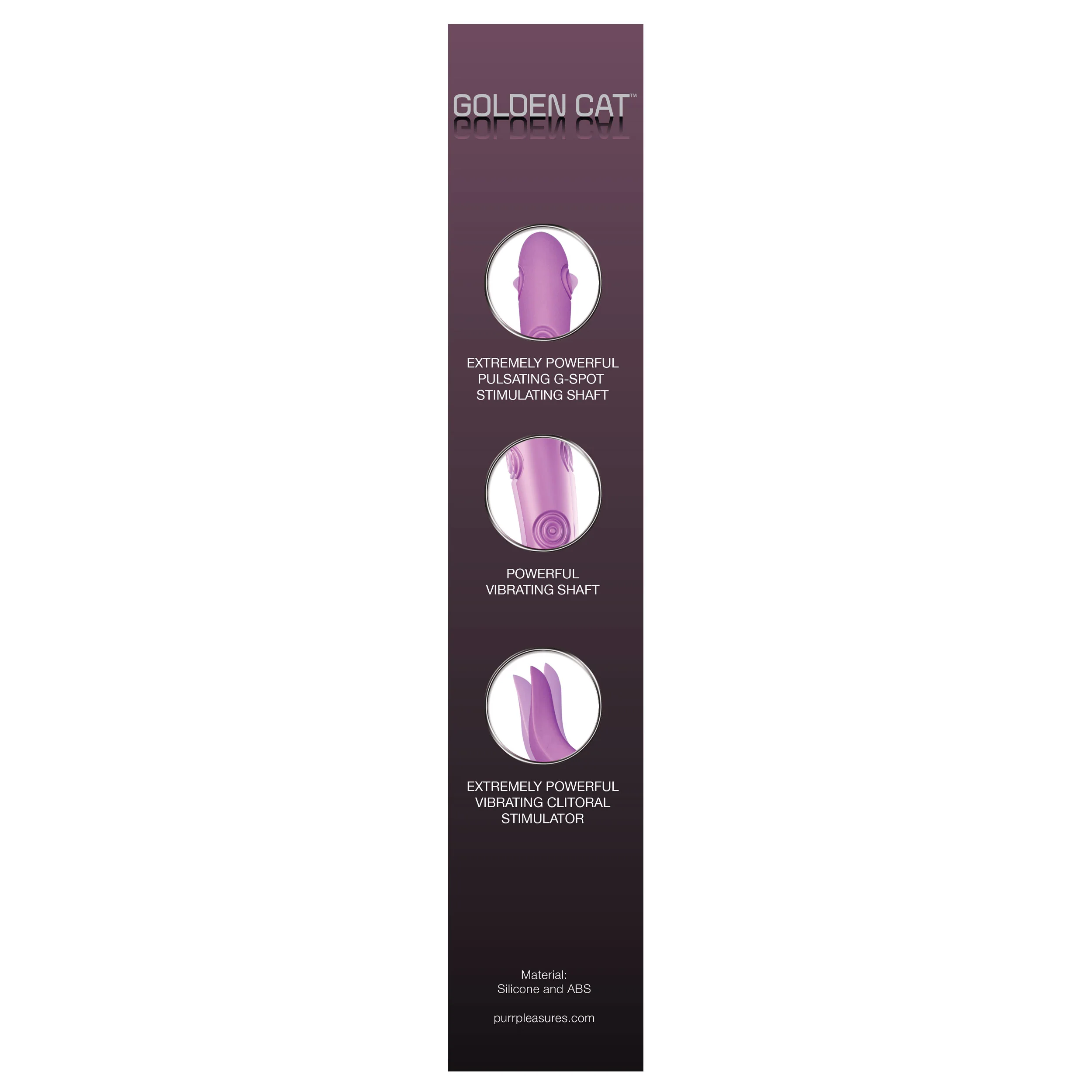 Golden Cat Vibrating Rabbit Personal Massager - Plum - Image 5