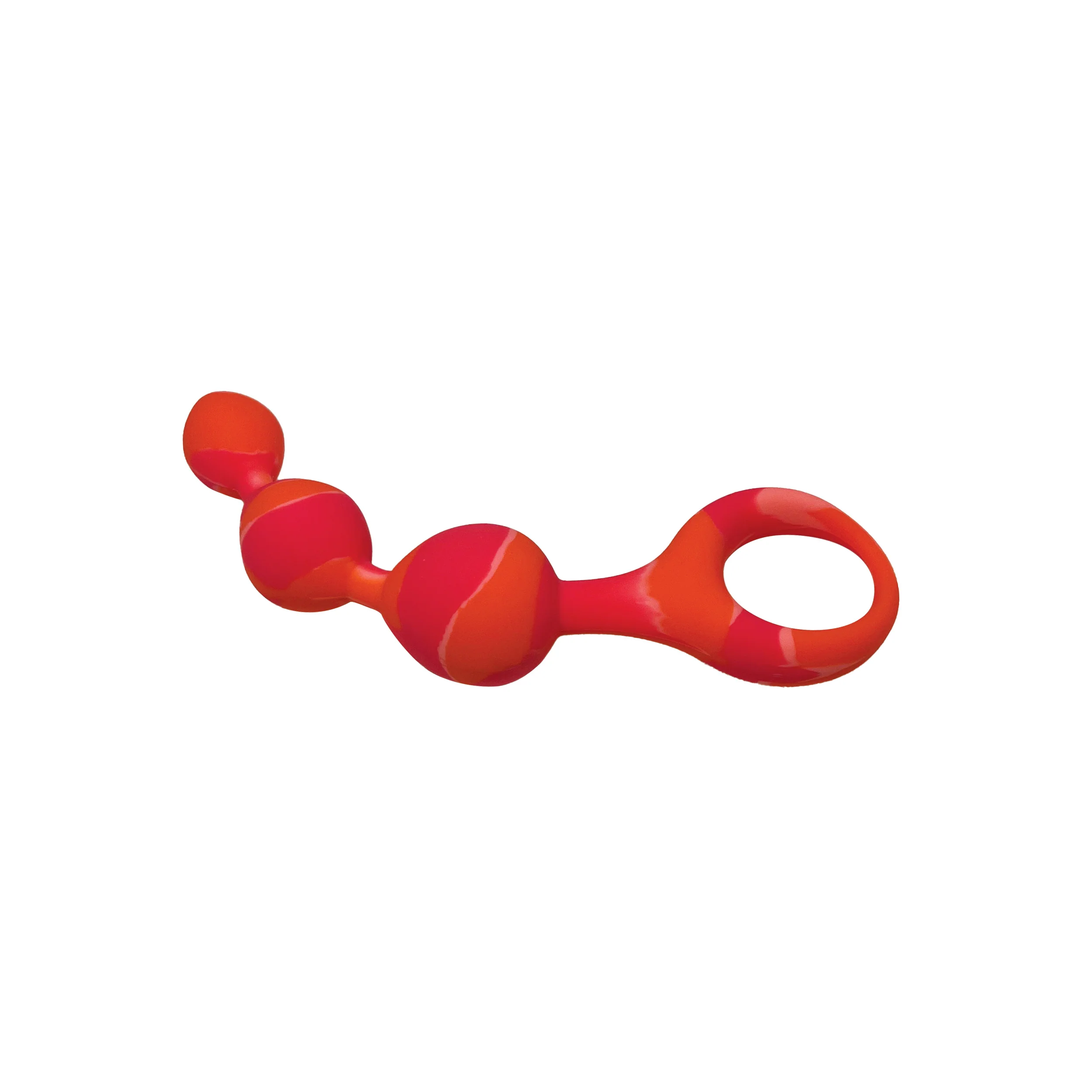 Hook N' Up Beaded Butt Plug - Swirl Orange - Image 2