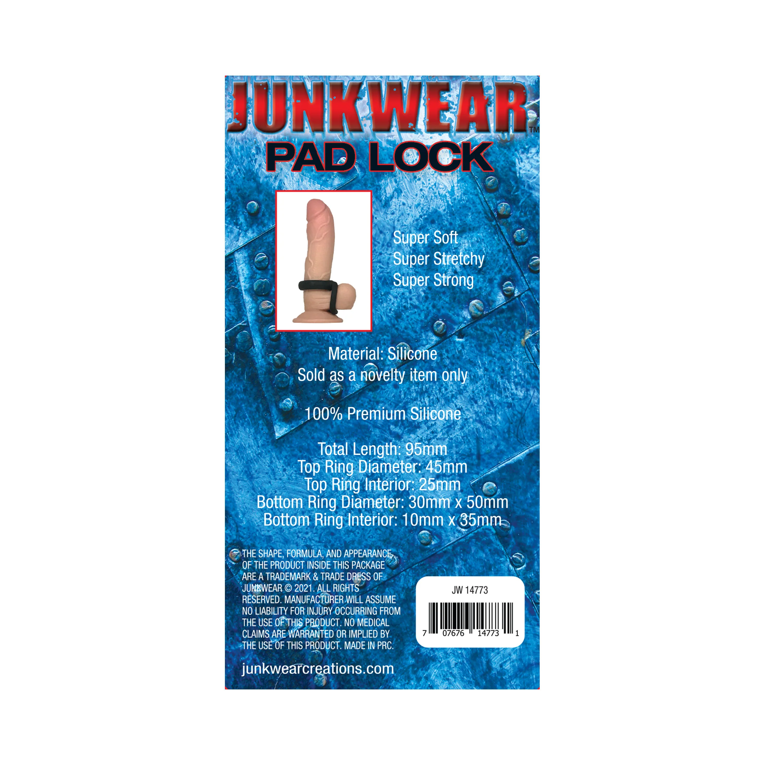 Junkwear Pad Lock - Black - Image 3