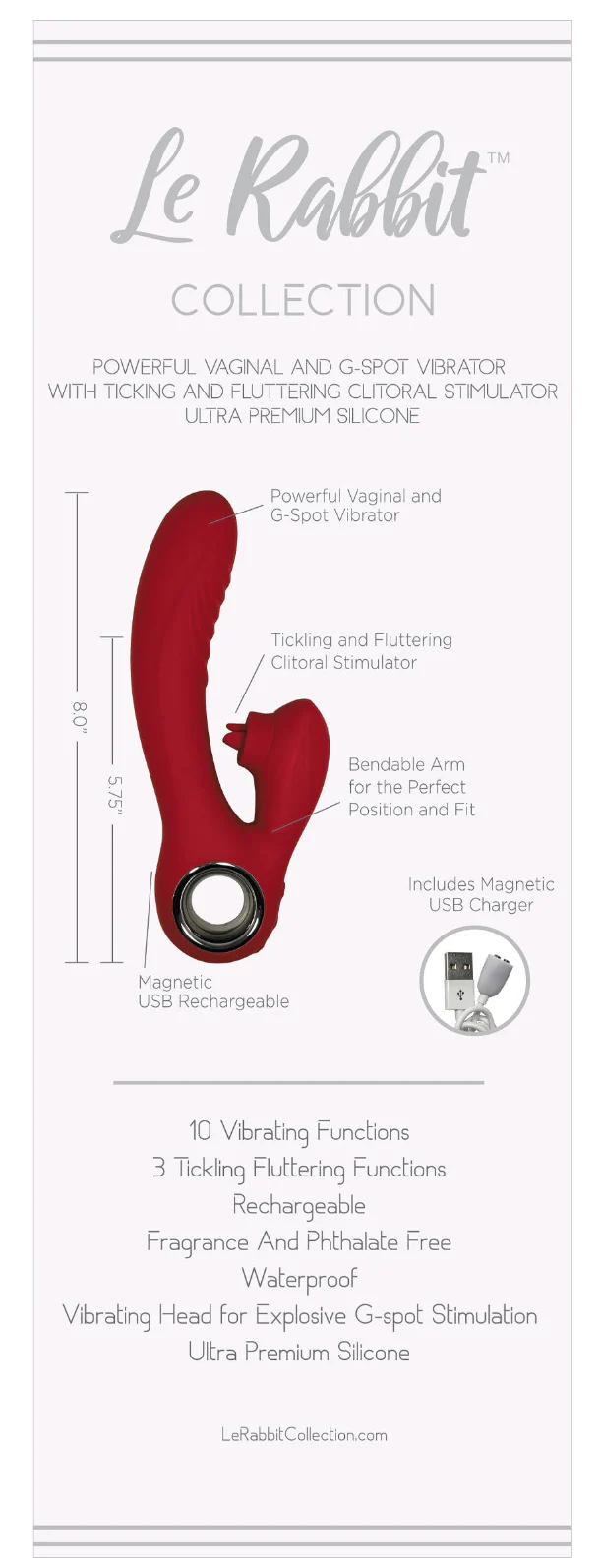 THE LE RABBIT DUAL ACTION VIBRATOR - RED - Image 4