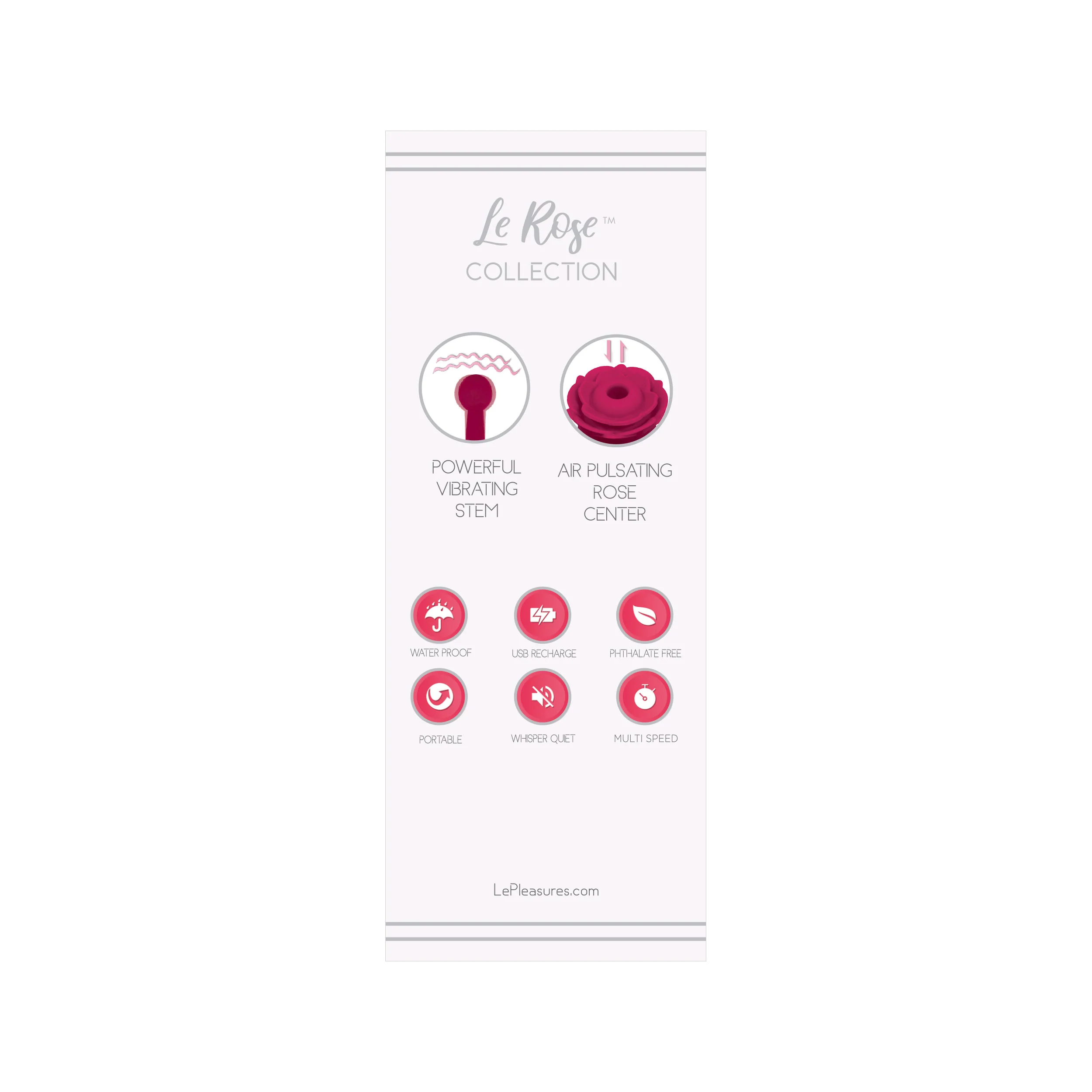 THE LE ROSE COLLECTION STIM AIR PULSATION VIBRATING MASSAGER - CERISE - Image 5