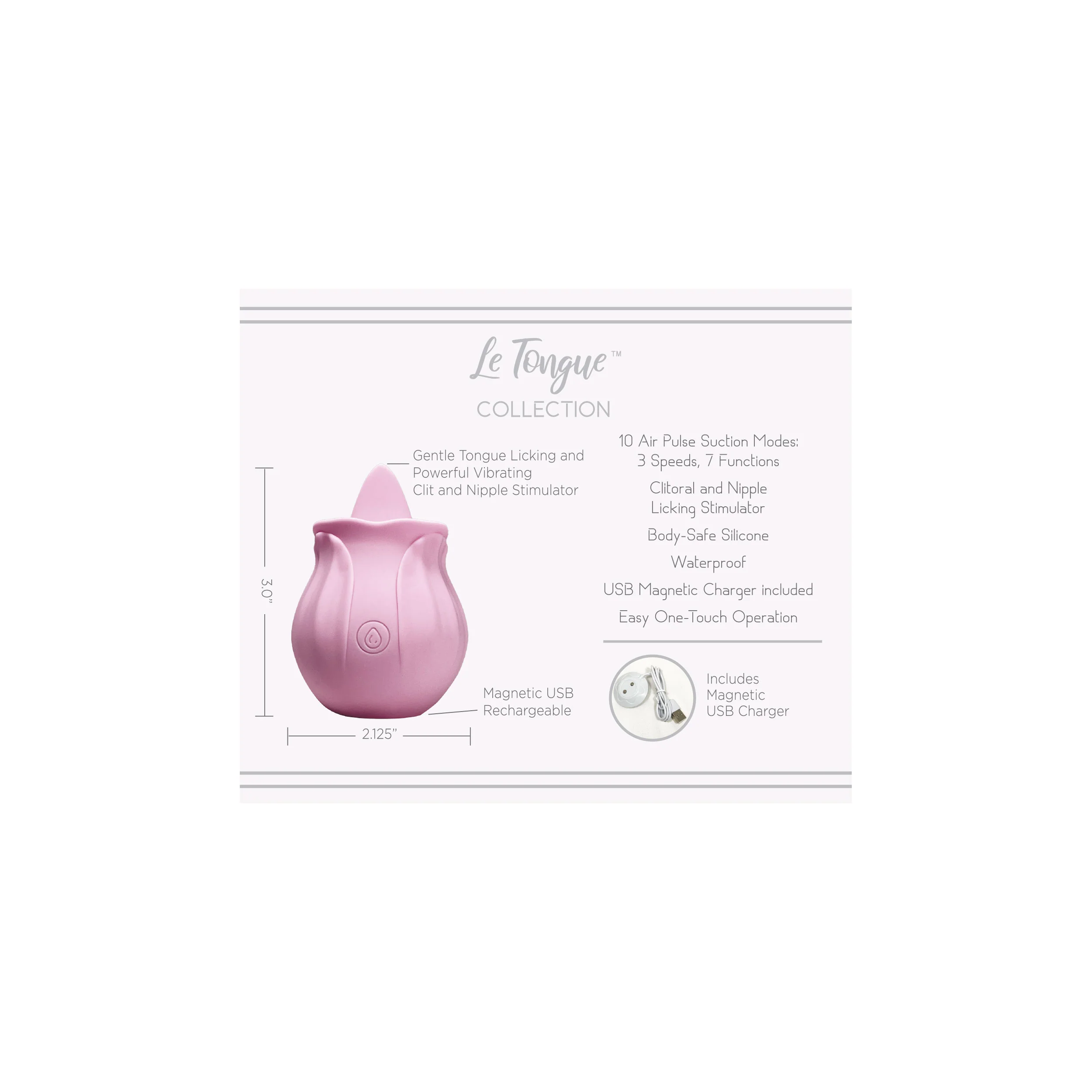 Le Tongue Clitoral Vibrator - Light Pink - Image 3