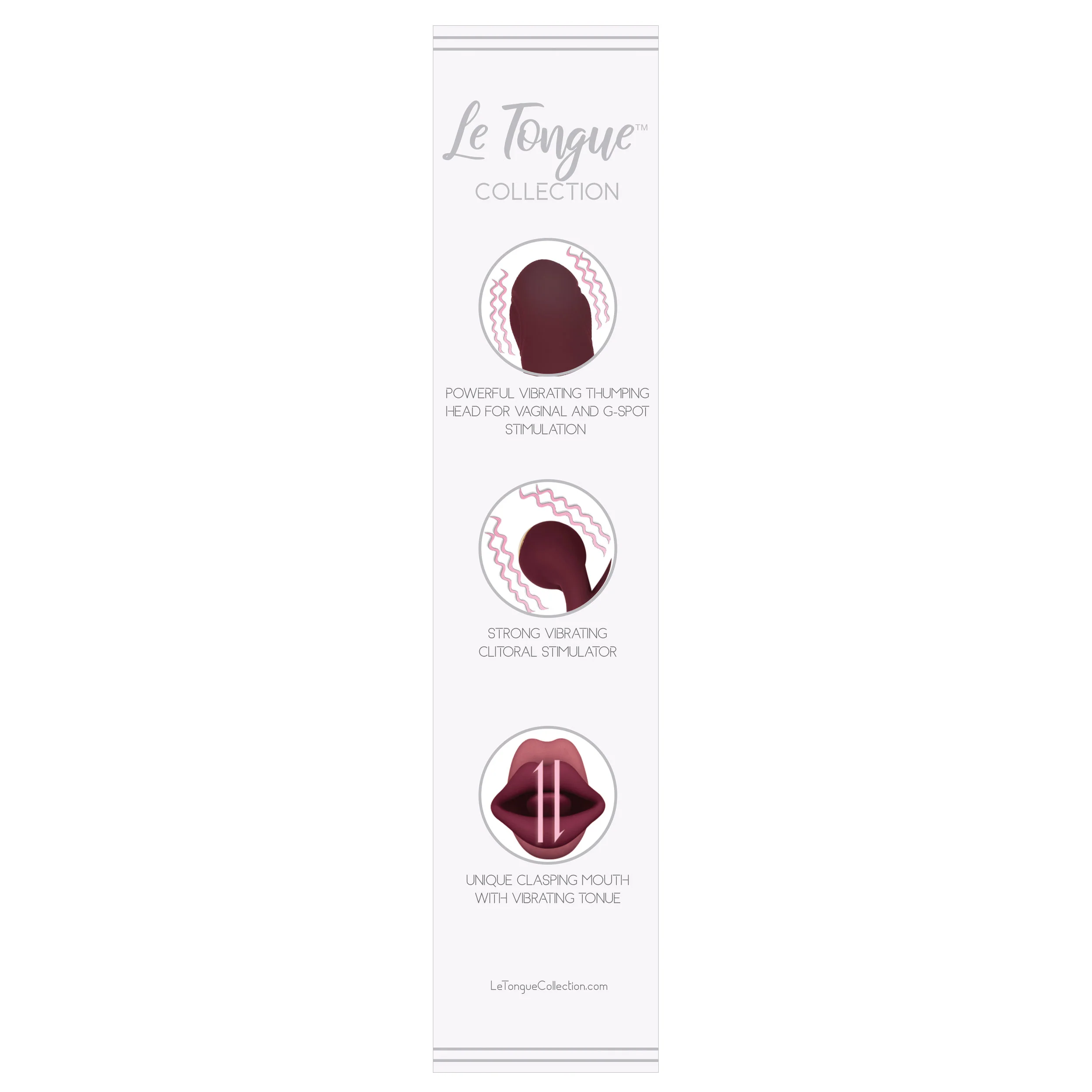 Le Tongue Collection Plum Tongue  Boudoir Rabbit Personal Vibrator Massager - Image 5