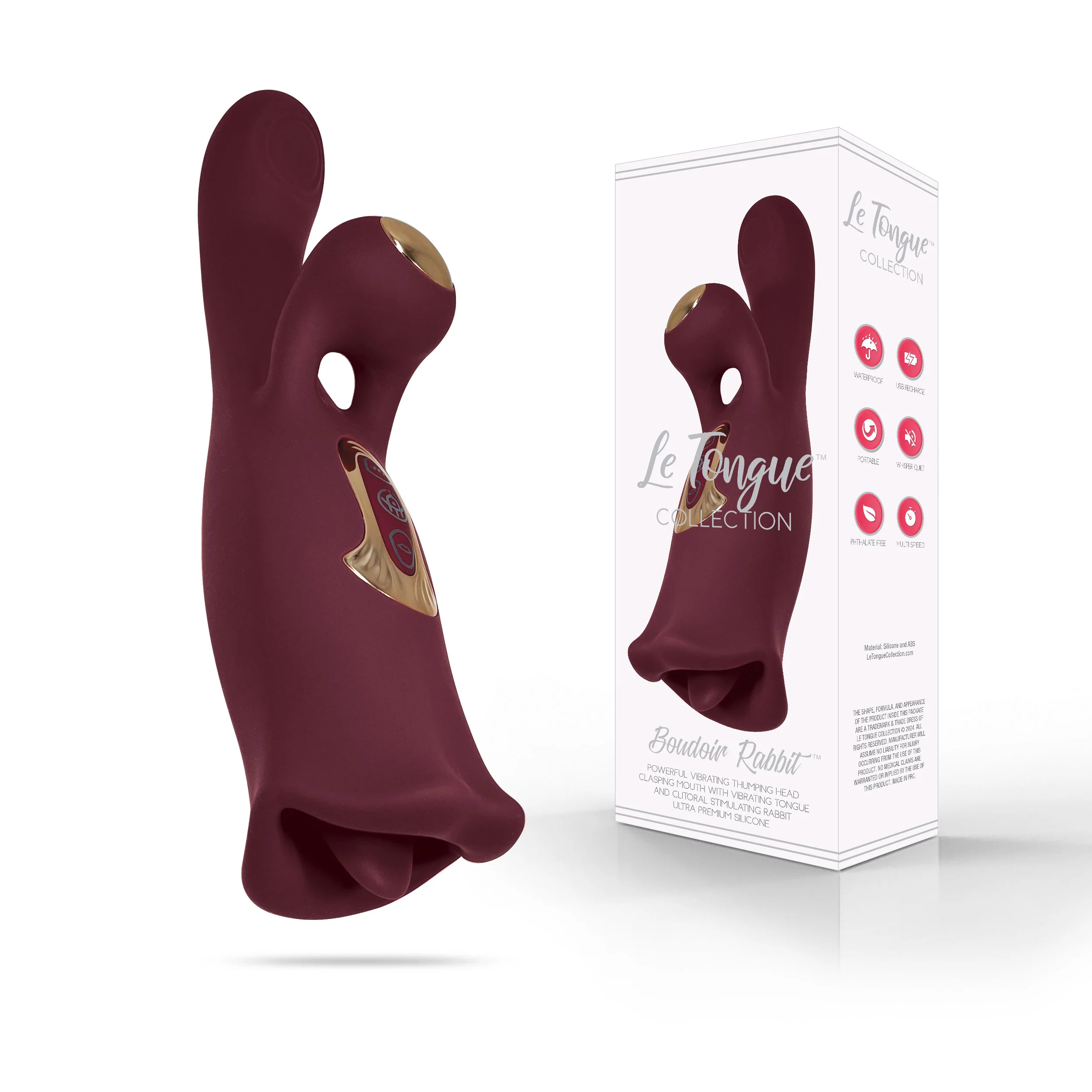 Le Tongue Collection Plum Tongue  Boudoir Rabbit Personal Vibrator Massager - Image 6