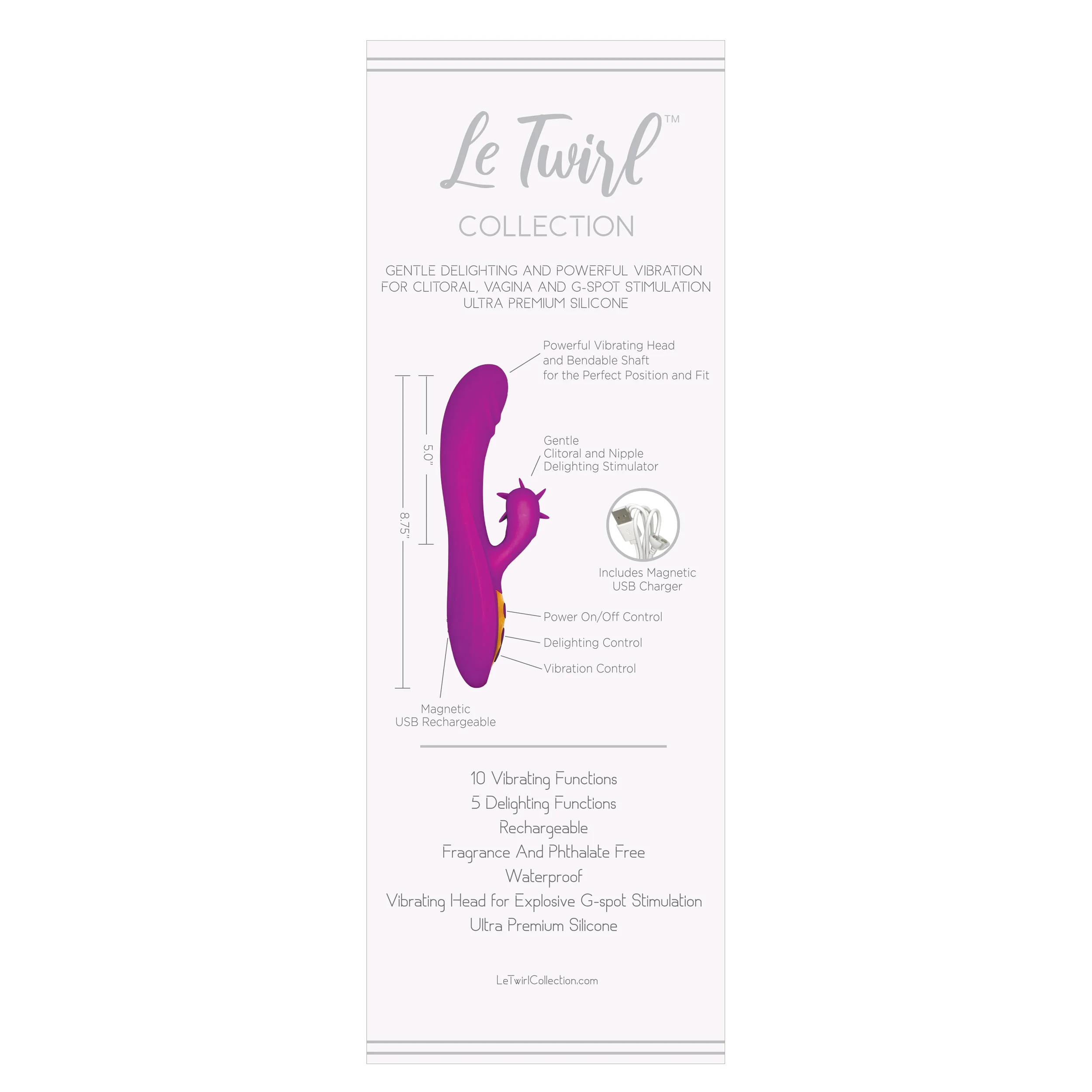 THE LE TWIRL DUAL ACTION VIBRATOR - PURPLE - Image 4