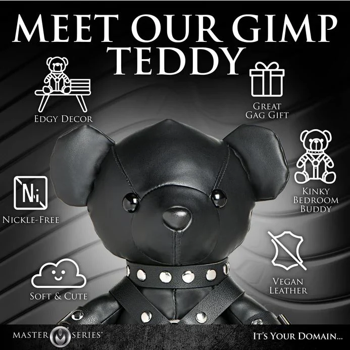 Master Series Black Gimp Plush Teddy Bear - Image 4