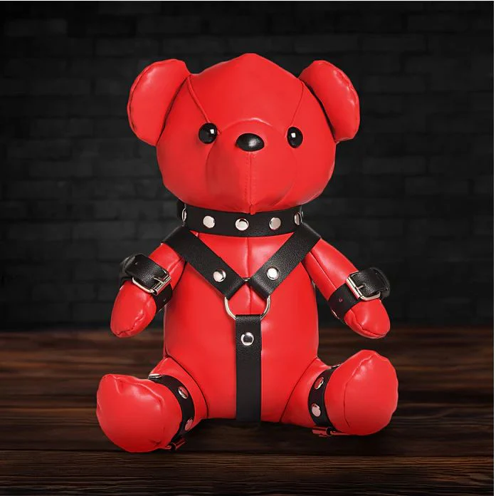 Master Series Red Gimp Plush Teddy Bear - Image 3