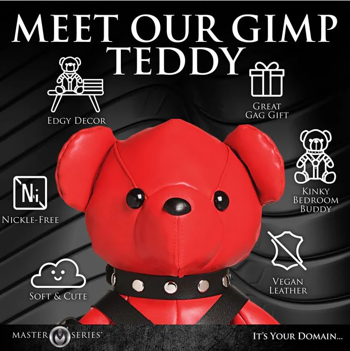 Master Series Red Gimp Plush Teddy Bear - Image 4