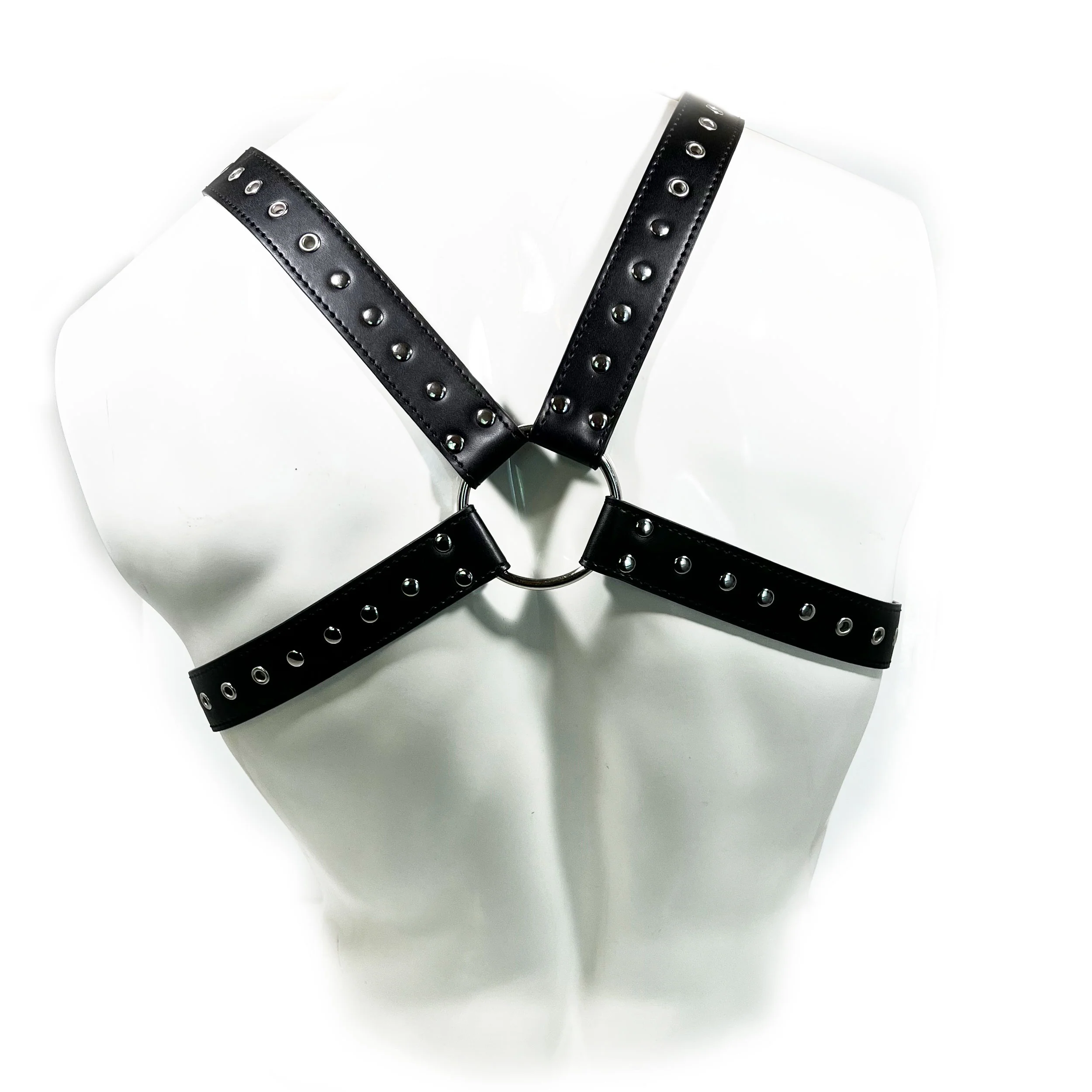 MEN'S BLACK X-STRAP HALF-CHEST BONDAGE HARNESS - Image 2