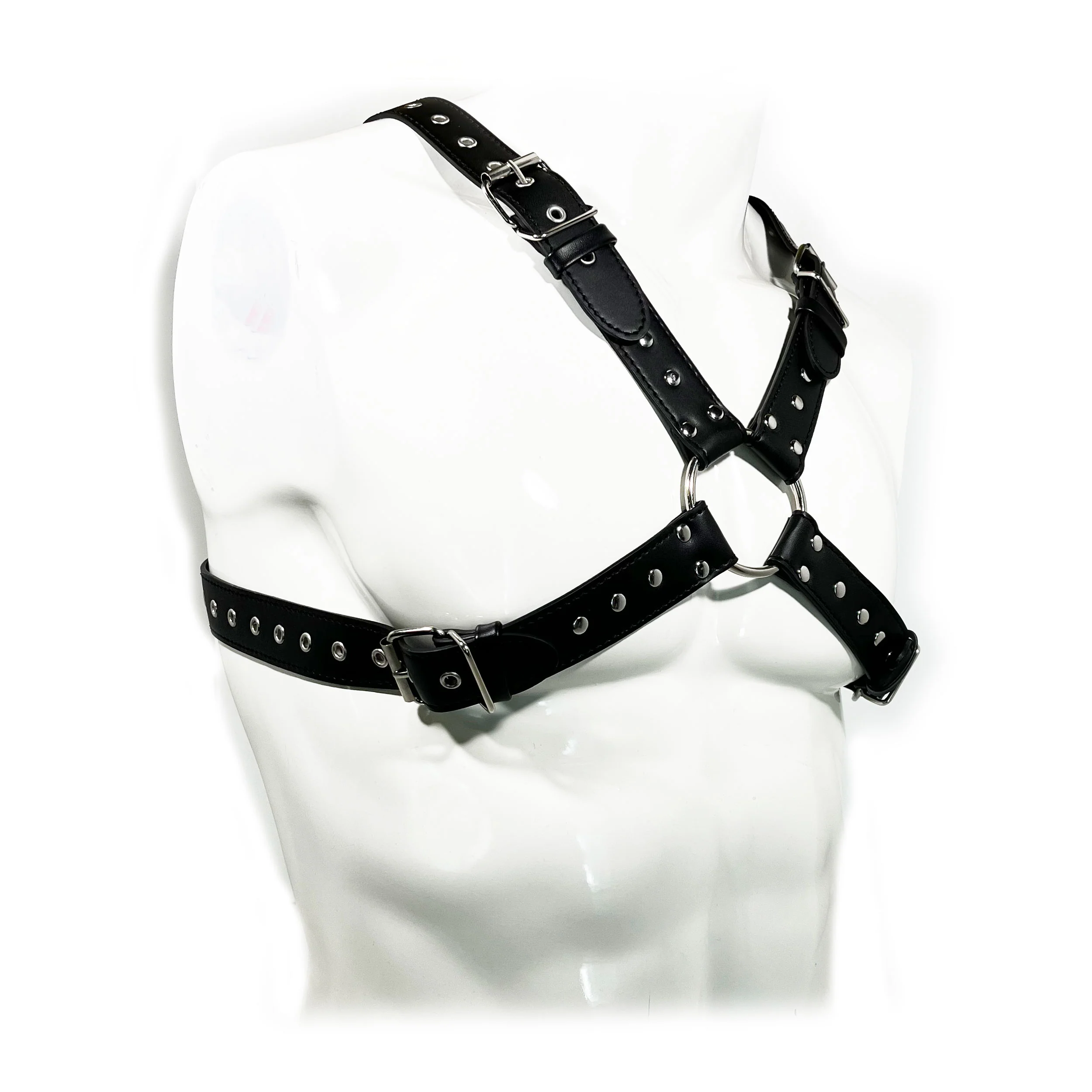 MEN'S BLACK X-STRAP HALF-CHEST BONDAGE HARNESS - Image 3