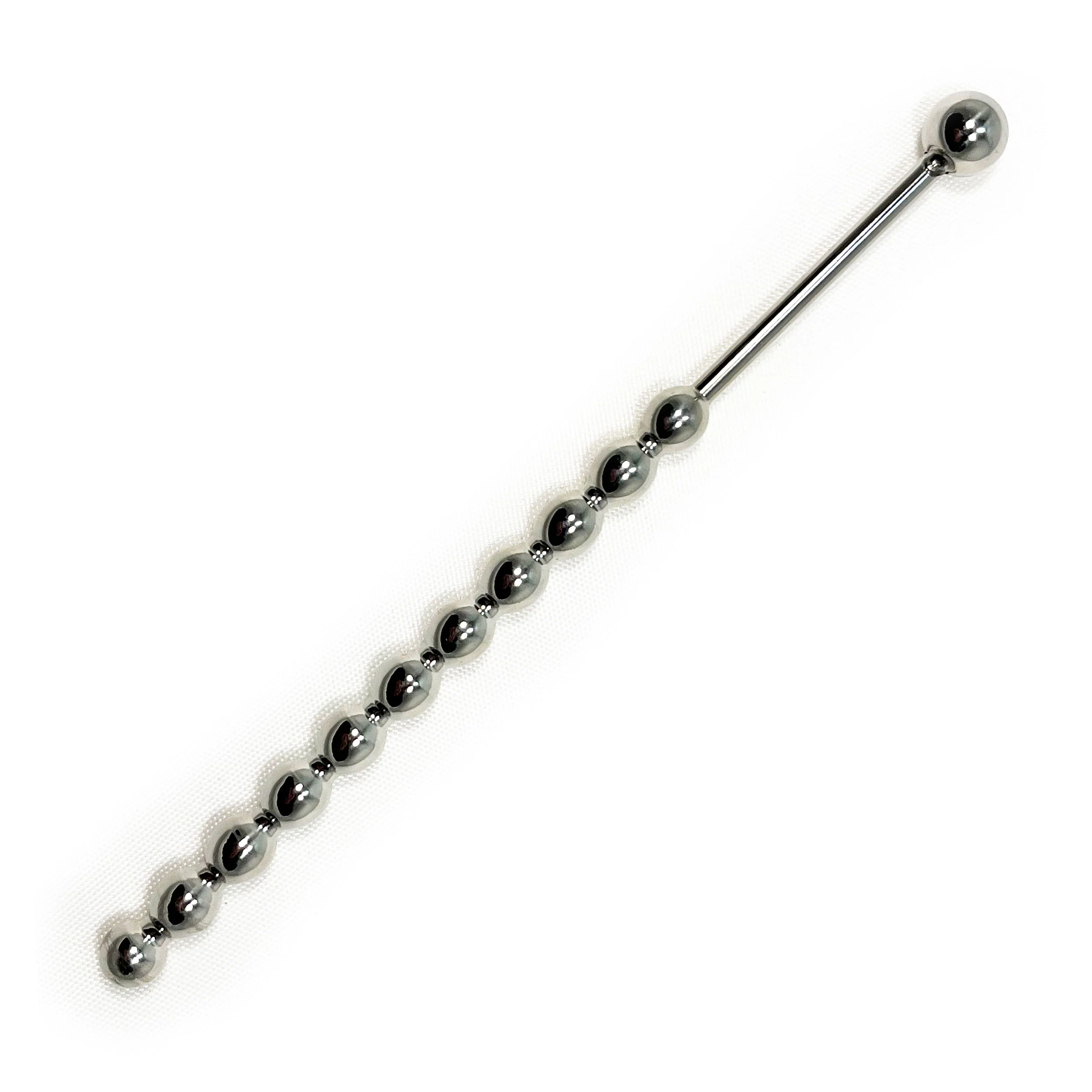 Metal Pleasure Play Beaded Urethral Plug - 5.75"