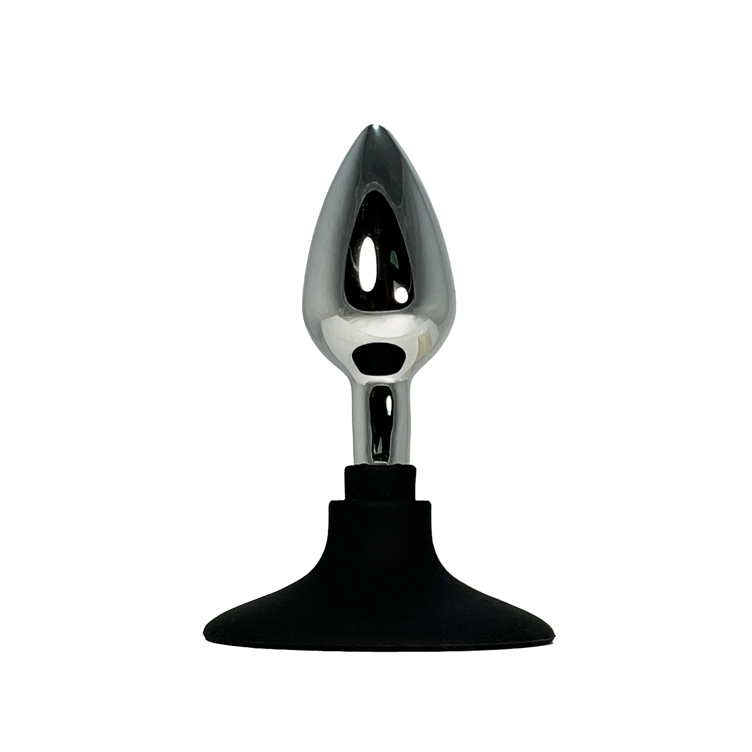 METAL TEAR DROP TAPER ANAL PLUG WITH SILICONE BASE - Image 2