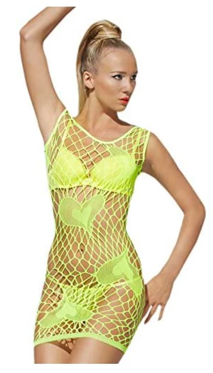 Neon Seamless Love Heart Mini Dress