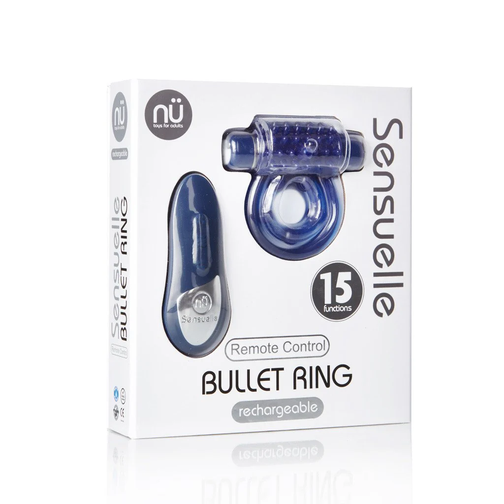 NU Sensuelle Remote Bullet Cock Ring - Blue - Image 2