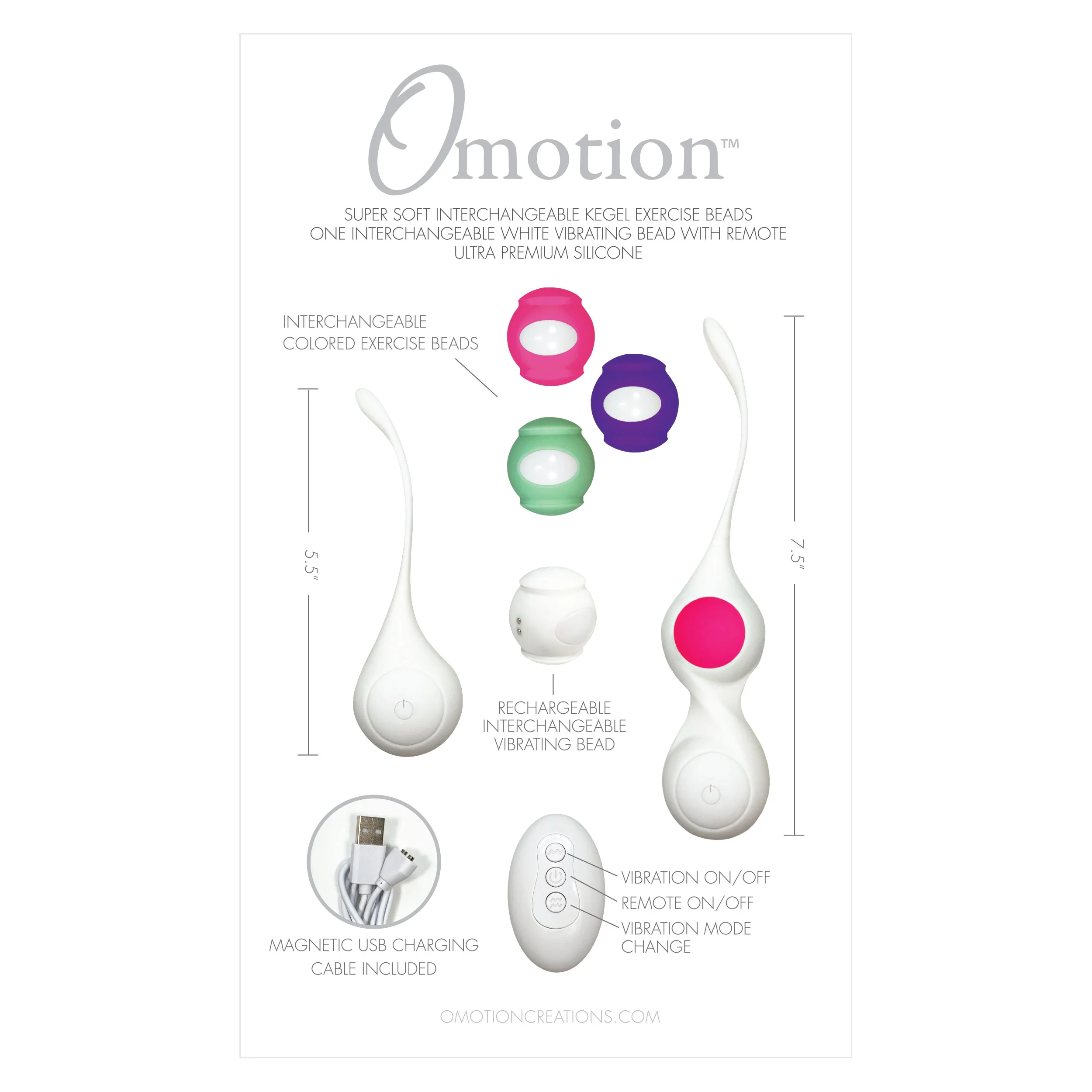 OMOTION LOVE BEADS Interchangeable Kegel Exercise Beads - Image 2