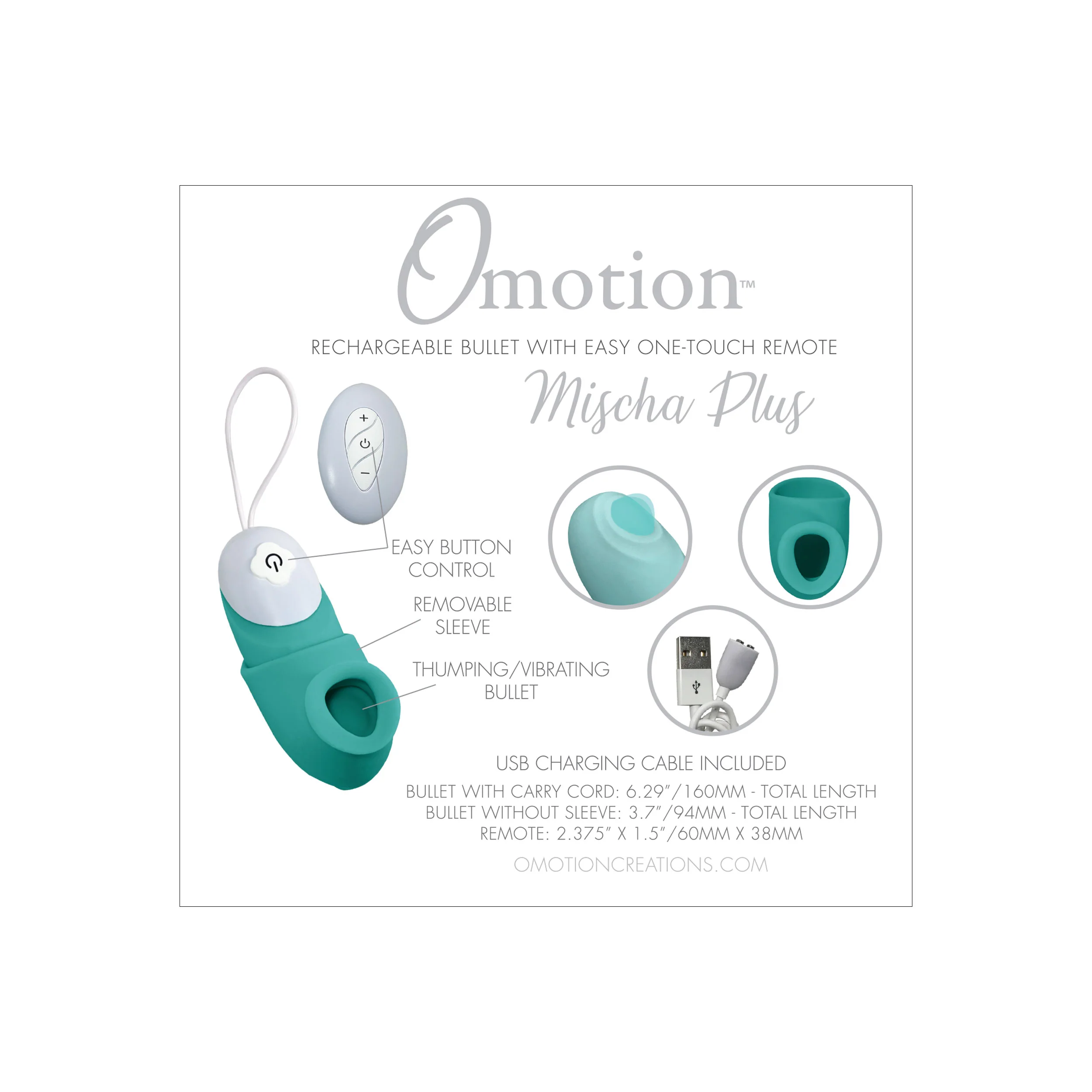 THE OMOTION MISCHA PLUS THUMPER BULLET VIBRATOR WITH REMOTE - Image 5