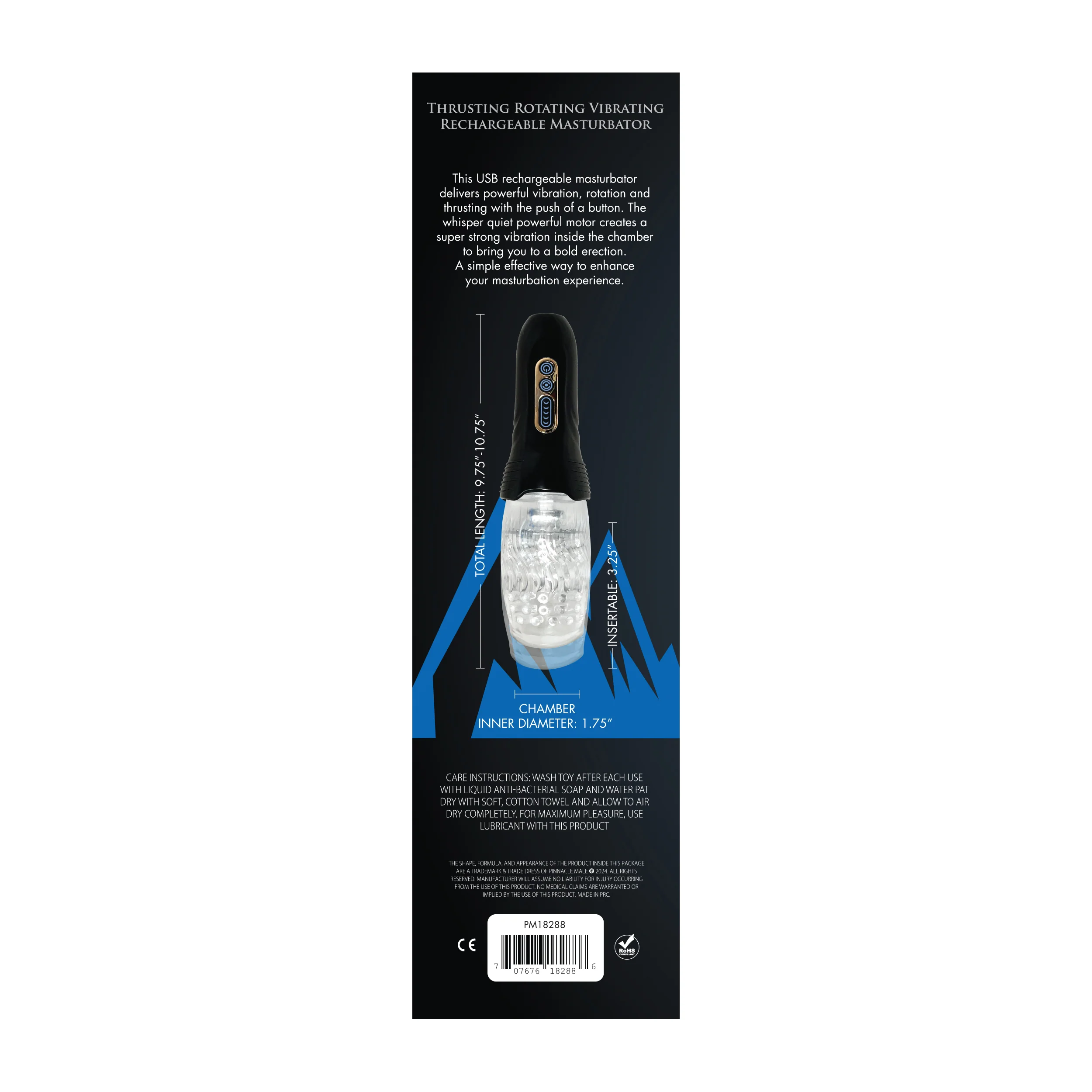 Pinnacle Male Thrusting Rotating Vibrating Rechargeable Masturbator - Image 14