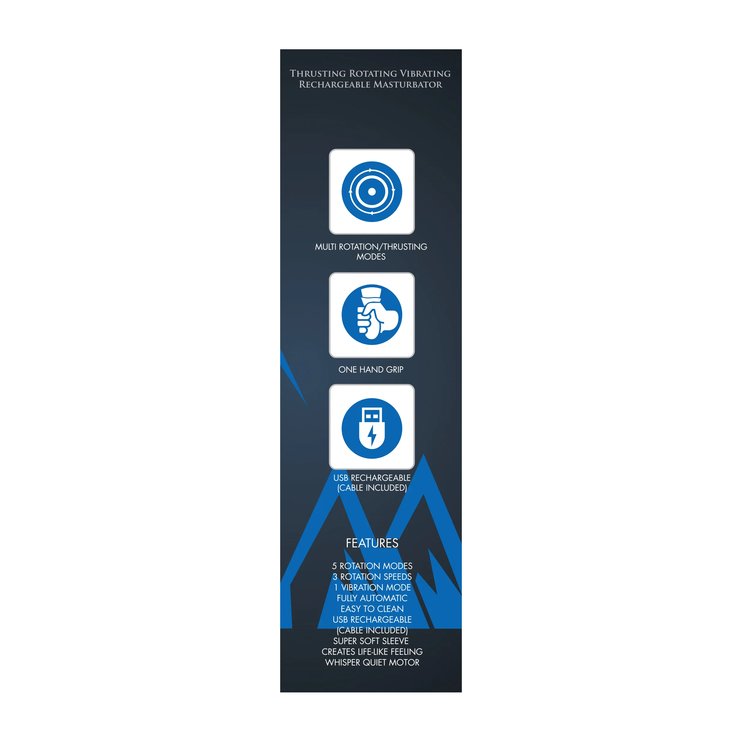 Pinnacle Male Thrusting Rotating Vibrating Rechargeable Masturbator - Image 16