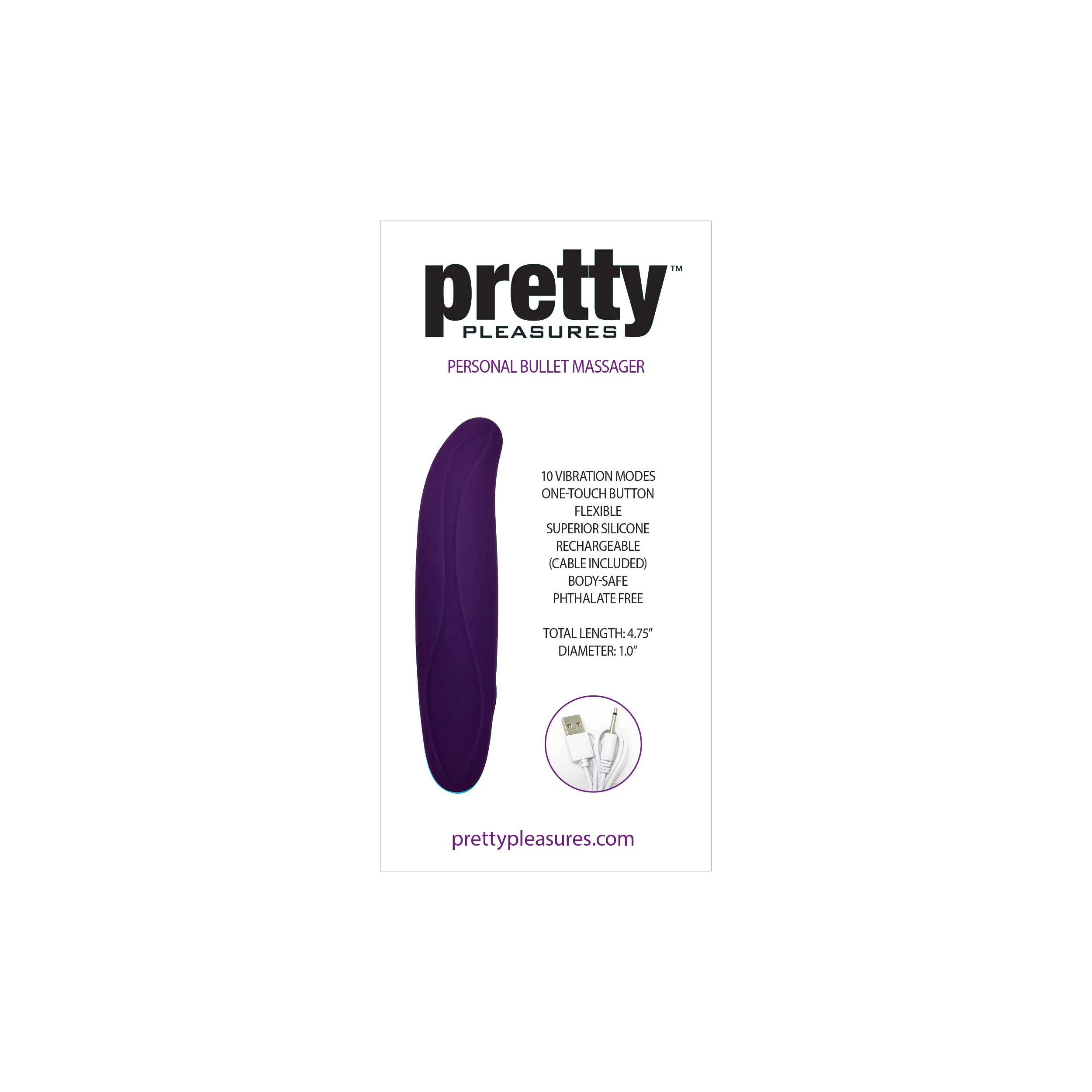 Pretty Pleasures Flex Bullet Massager Vibrator - Violet - Image 2