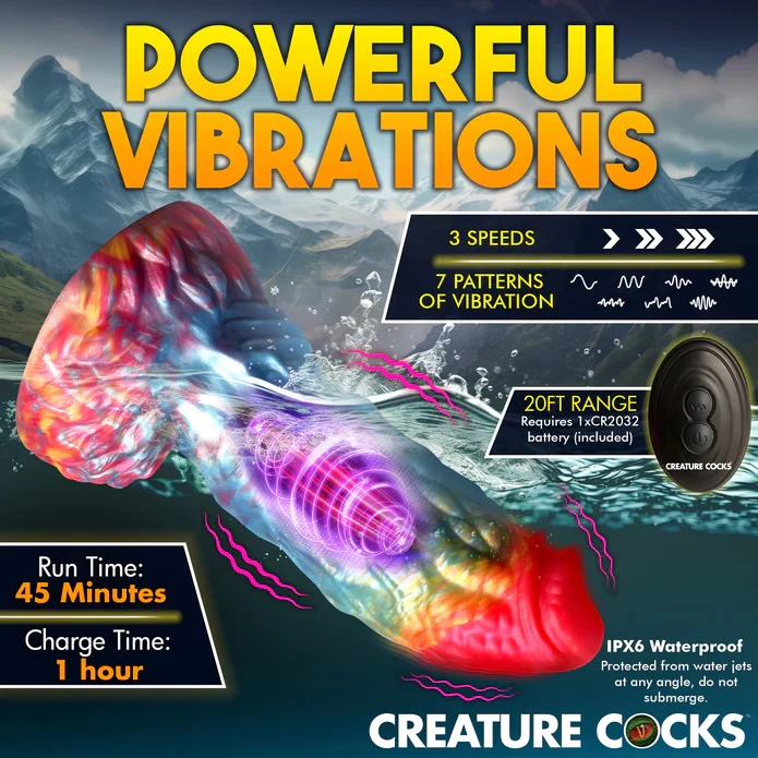 RAINBOW PHOENIX VIBRATING SILICONE DILDO - Image 10