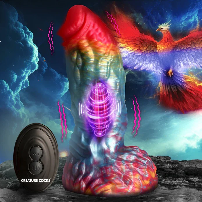 RAINBOW PHOENIX VIBRATING SILICONE DILDO - Image 3