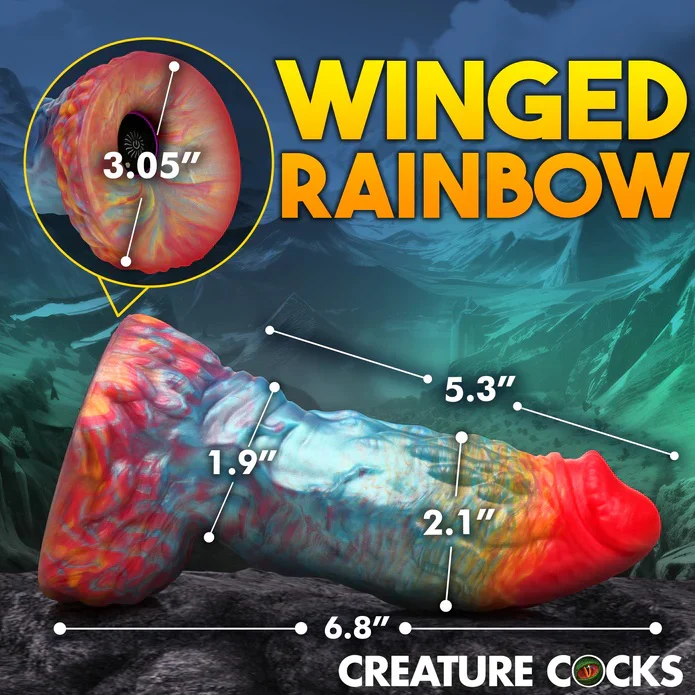 RAINBOW PHOENIX VIBRATING SILICONE DILDO - Image 6