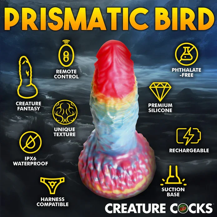 RAINBOW PHOENIX VIBRATING SILICONE DILDO - Image 7
