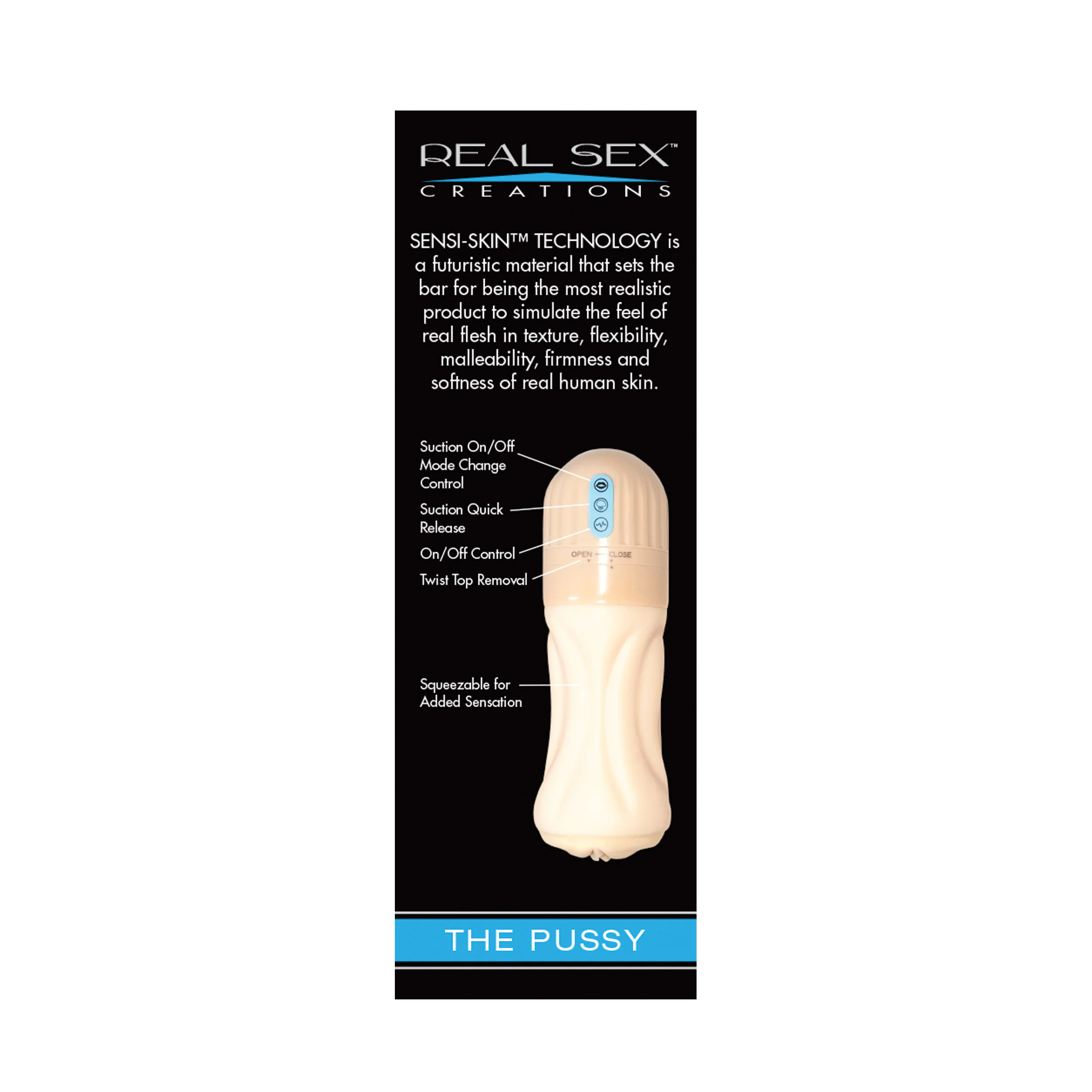 Real Sex Creations Sensi Skin The Pussy Sucking Vibrating Masturbator - Image 7